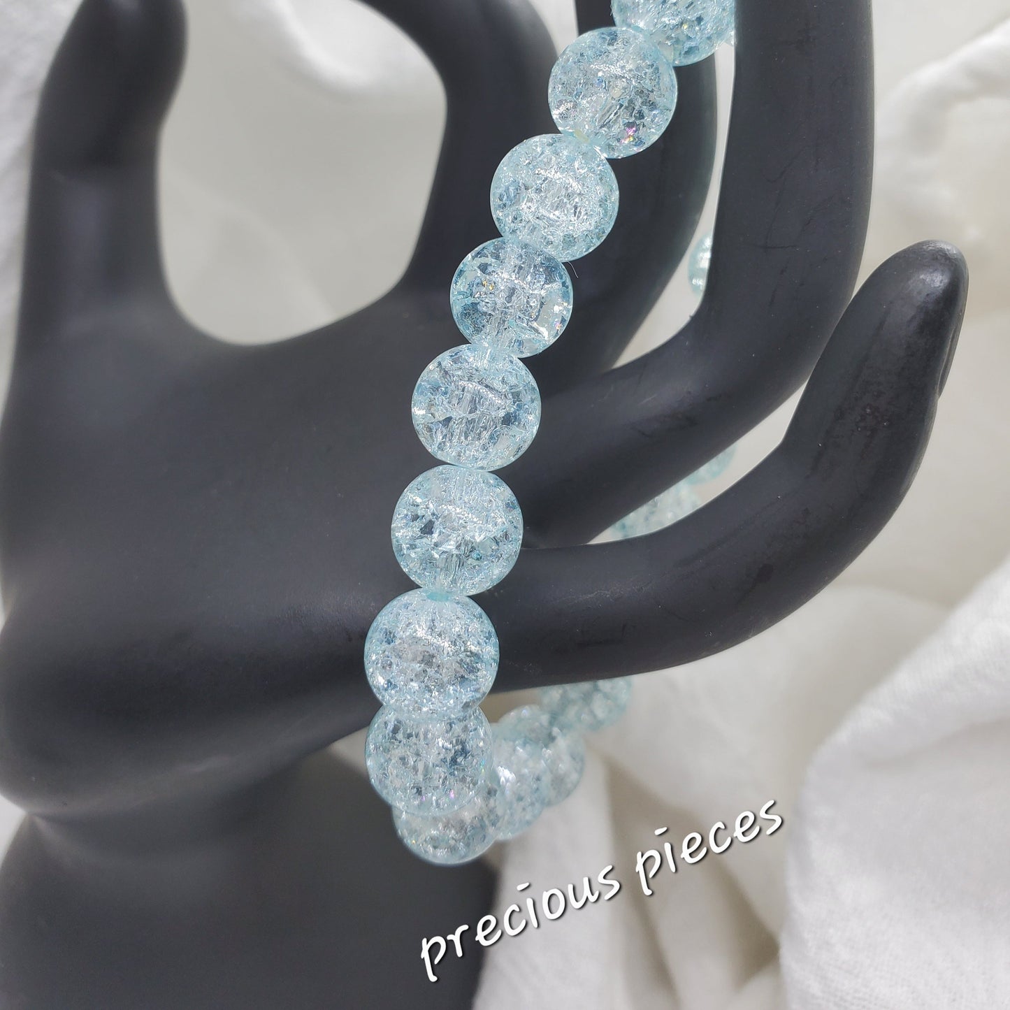 Aqua Glass Beaded Bracelet