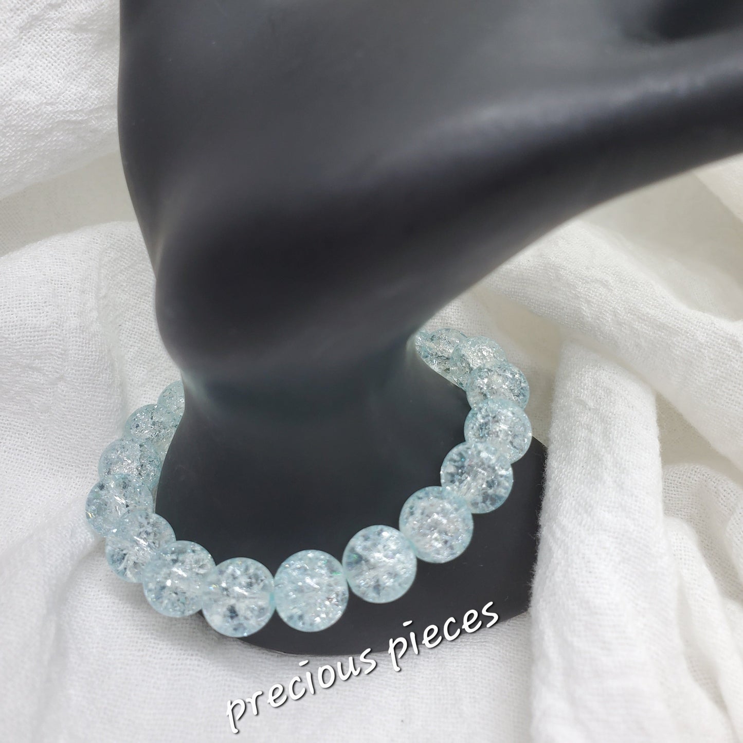 Aqua Glass Beaded Bracelet