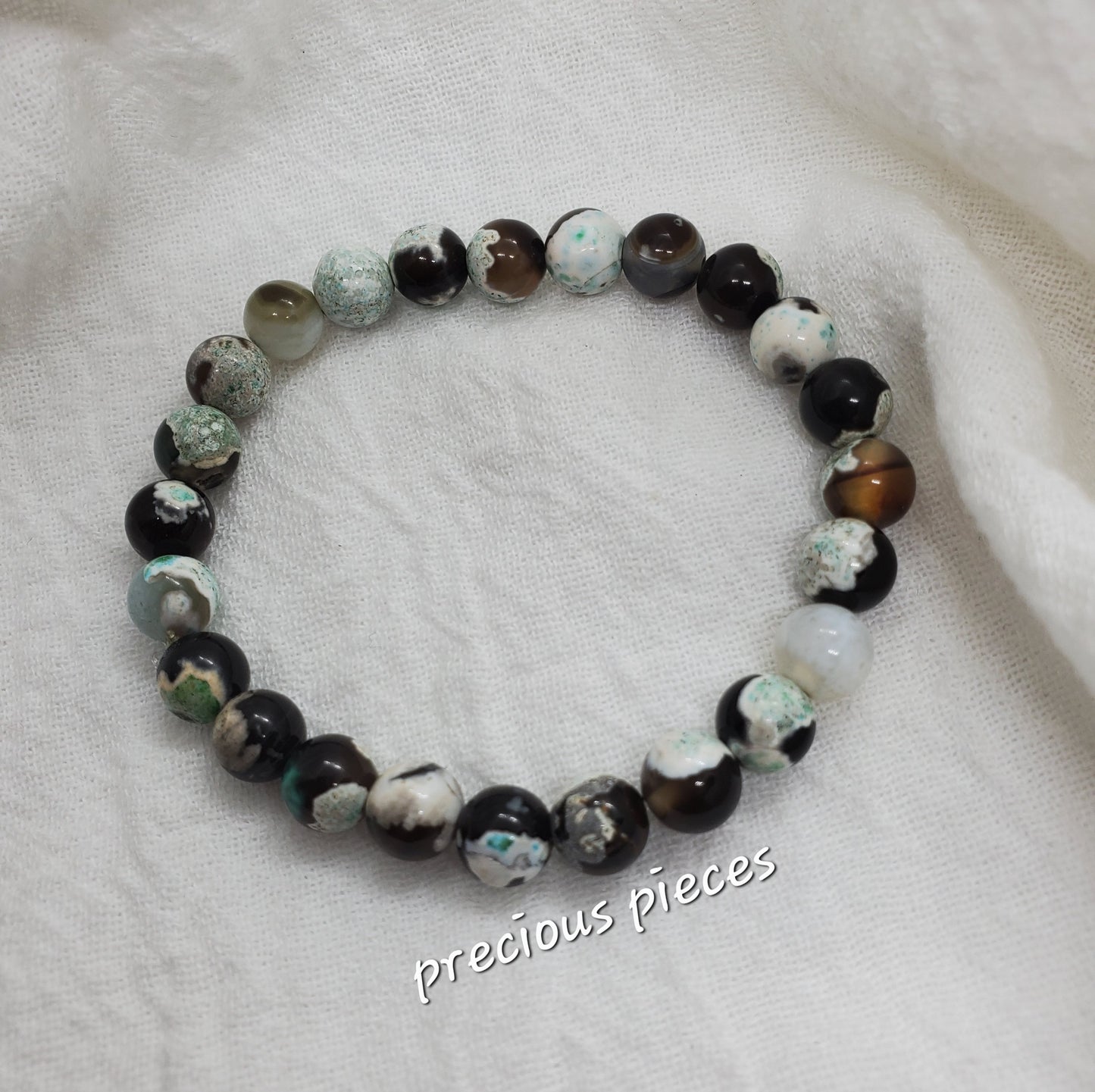 Brown Mixture Agate Beaded Bracelets