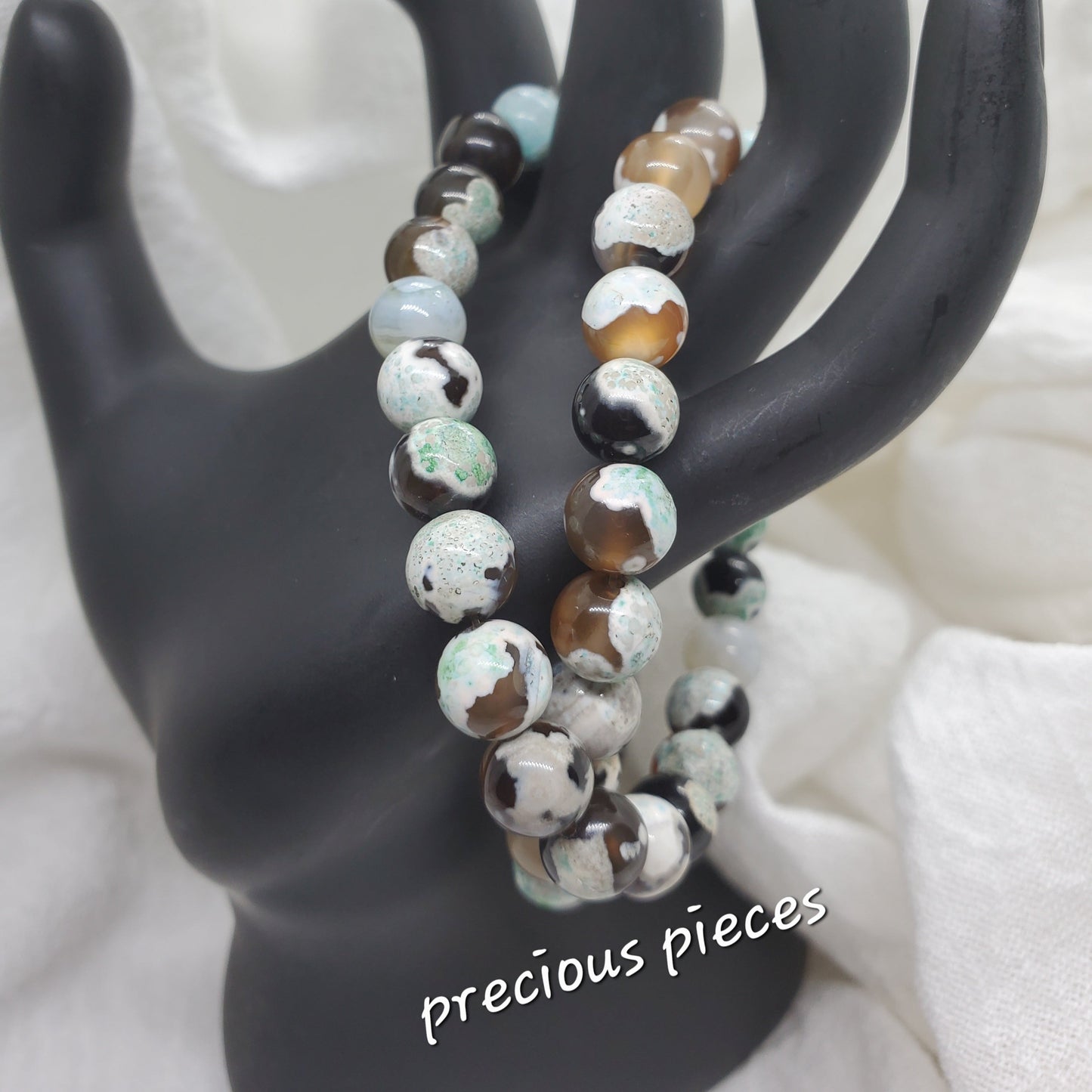 Brown Mixture Agate Beaded Bracelets