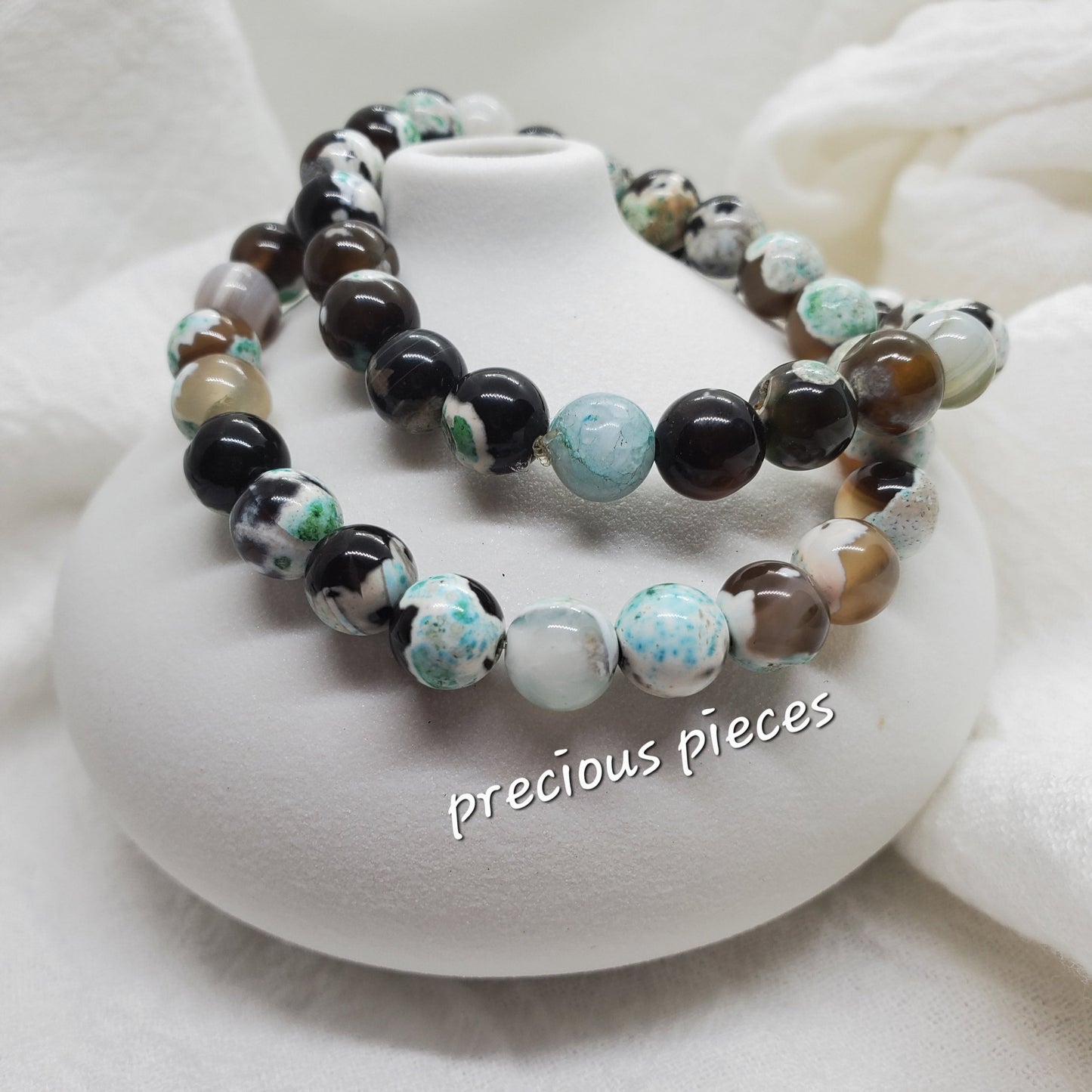 Brown Mixture Agate Beaded Bracelets