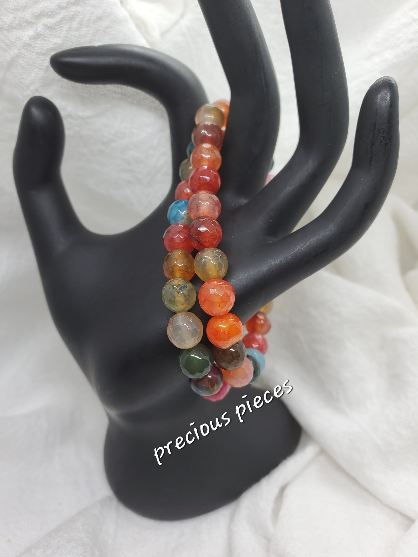 Multicolored Faceted Agate Beaded Bracelets