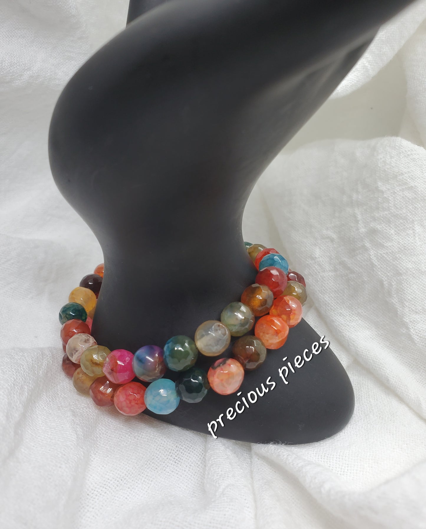 Multicolored Faceted Agate Beaded Bracelets