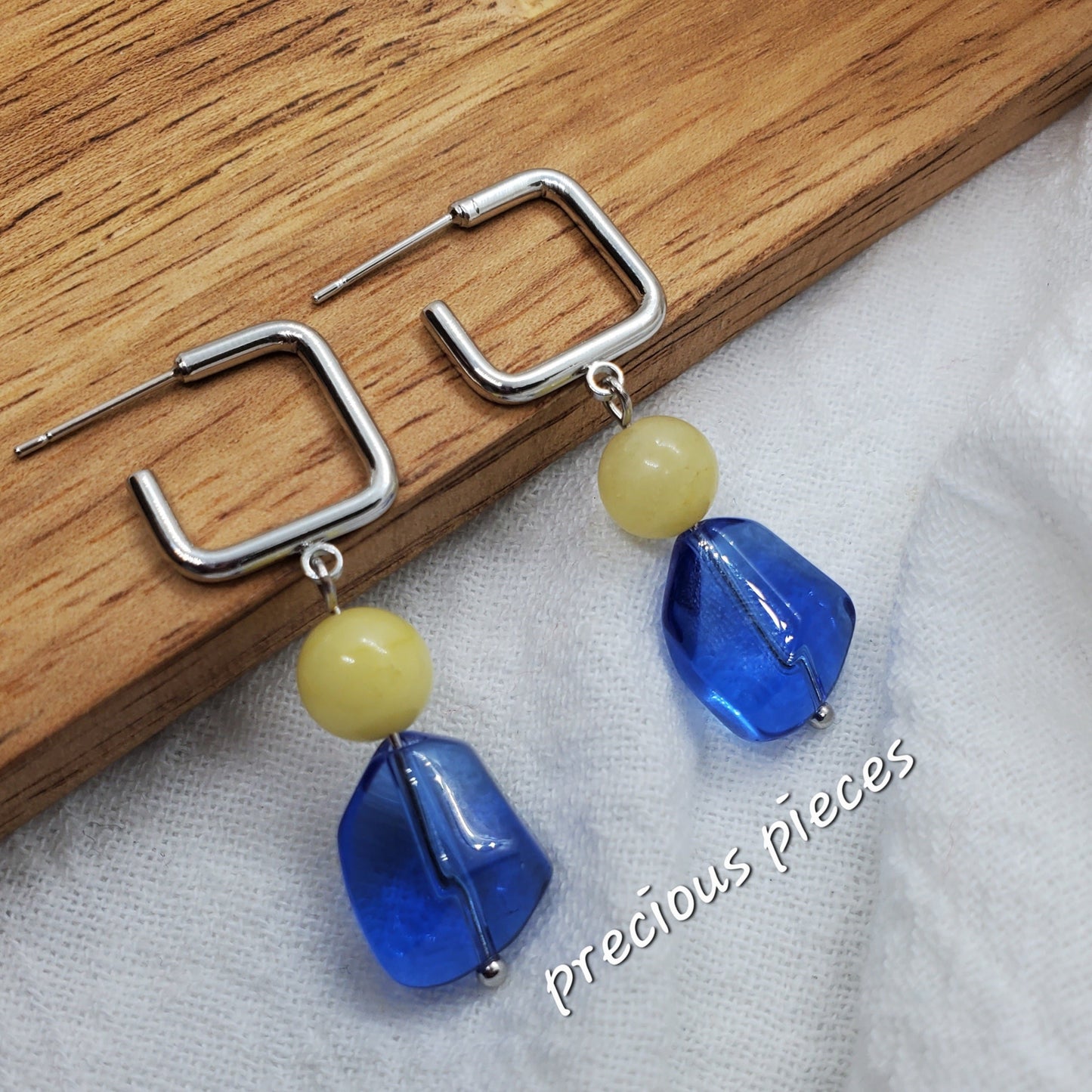 Blue Nugget Earrings