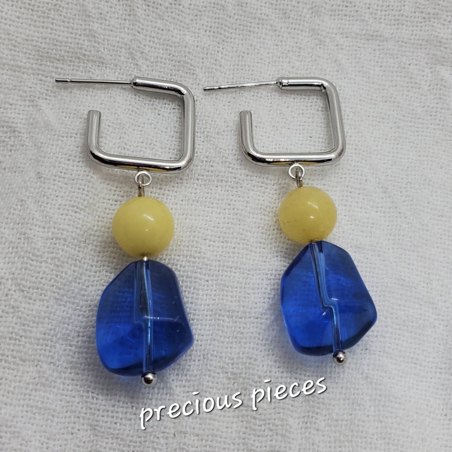 Blue Nugget Earrings