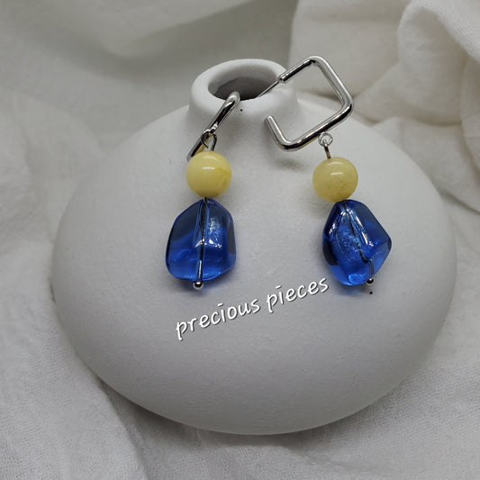 Blue Nugget Earrings