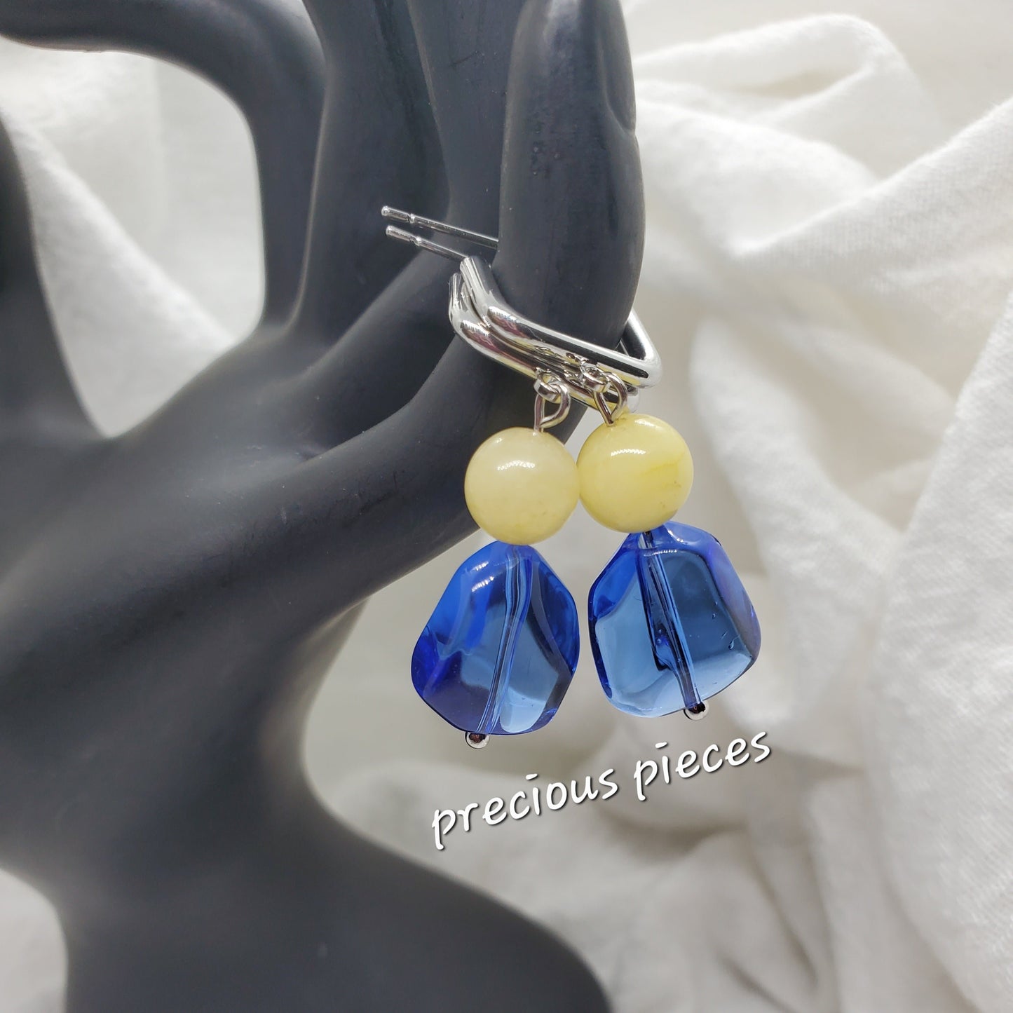 Blue Nugget Earrings