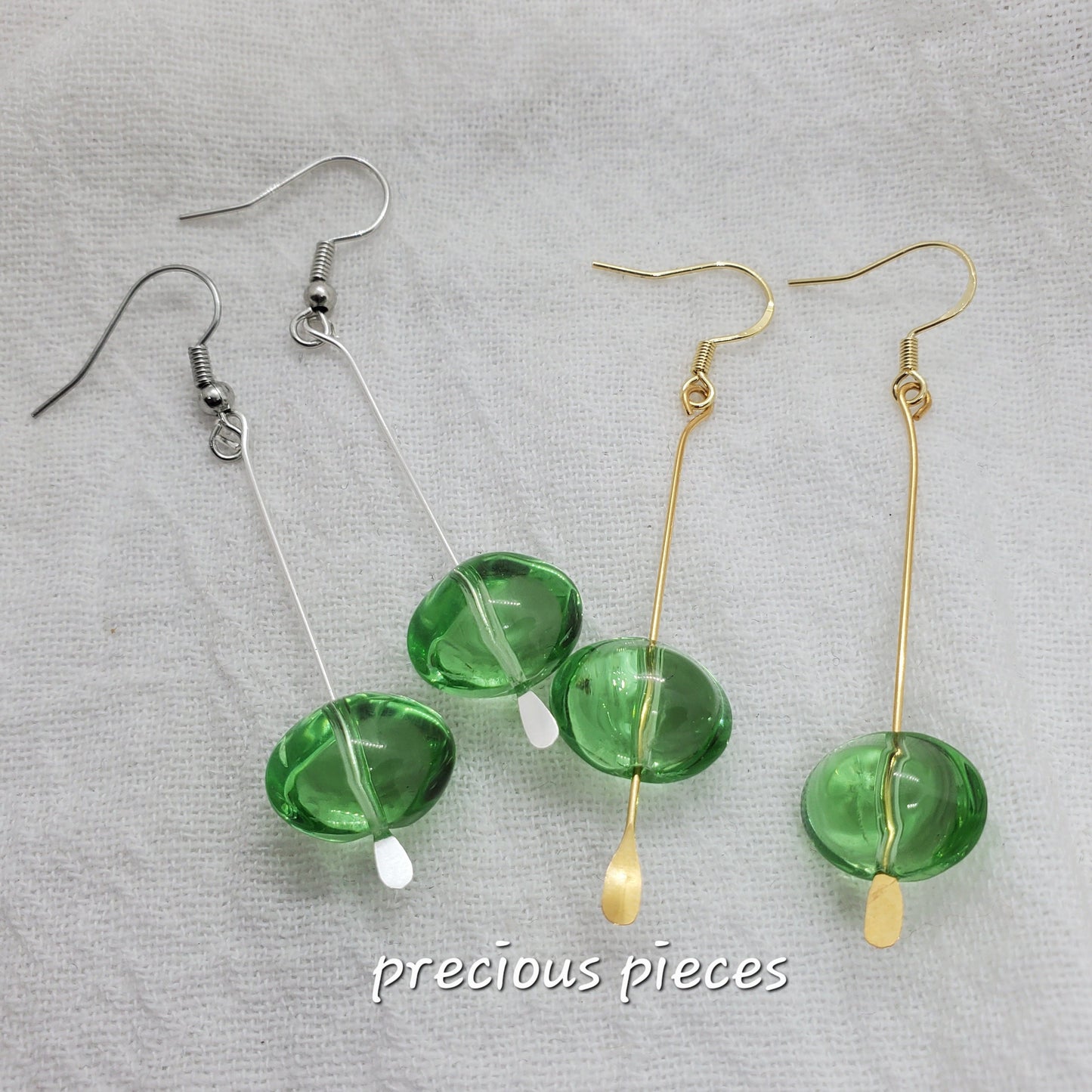 Green Nugget Drop Earrings (click for more options)