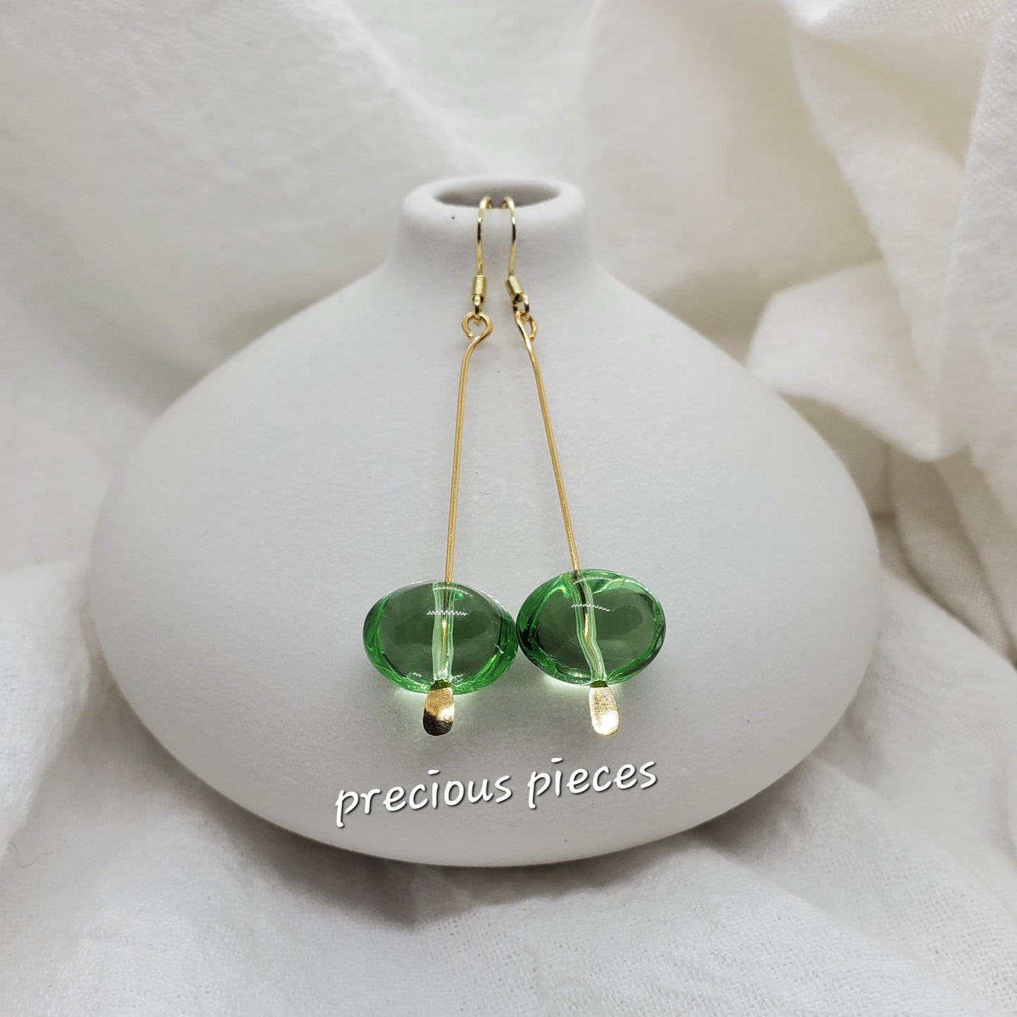 Green Nugget Drop Earrings (click for more options)