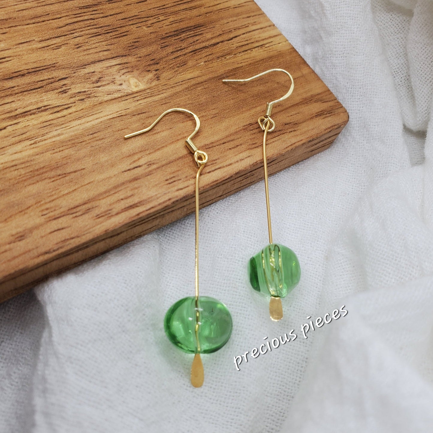 Green Nugget Drop Earrings (click for more options)