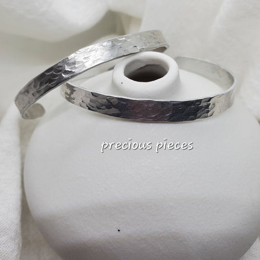 Small Hammered Silver Bangles/Bracelets