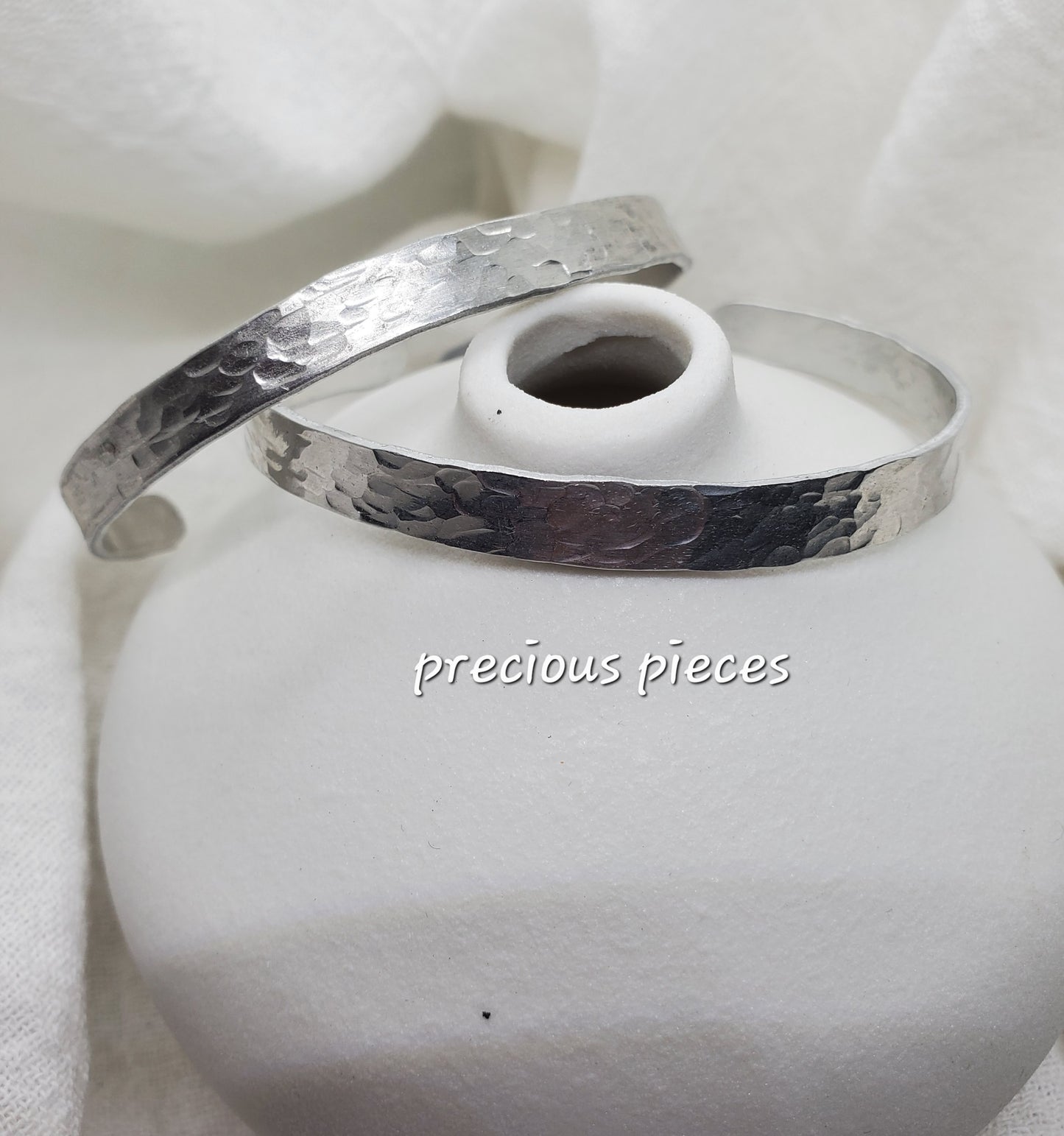 Small Hammered Silver Bangles/Bracelets