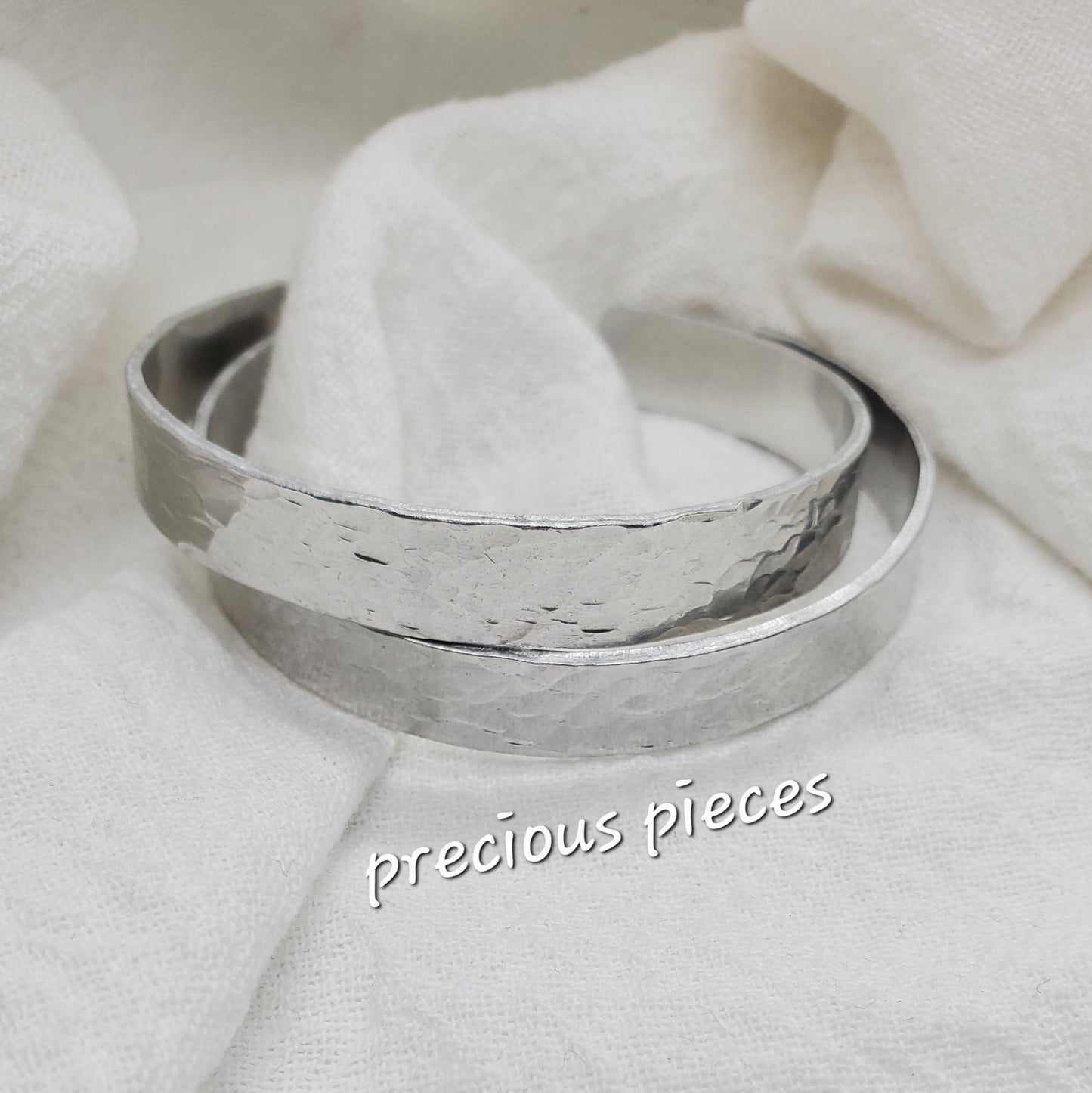 Medium Silver Hammered Bangles/ Bracelets