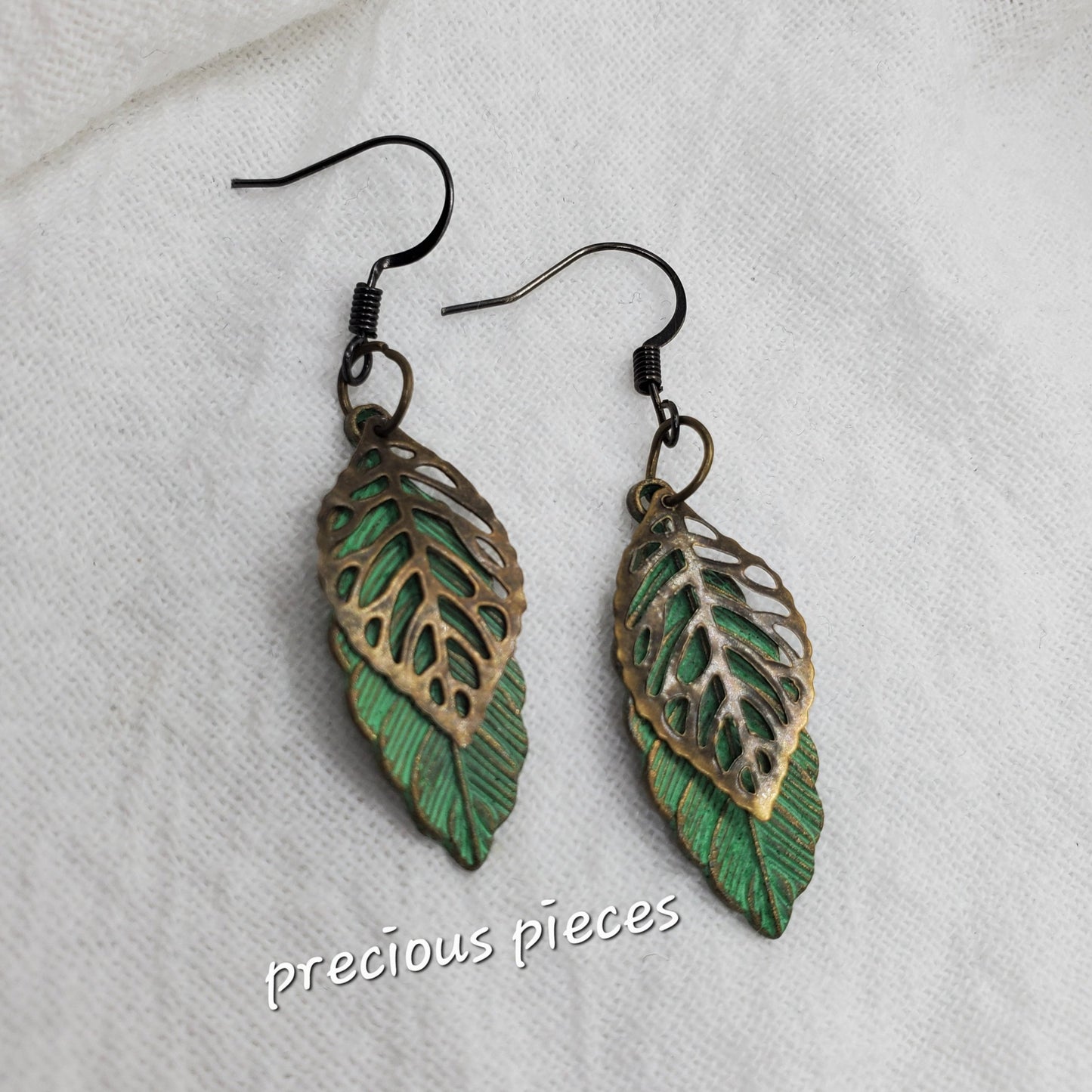 Double Leaf Dangle Earrings