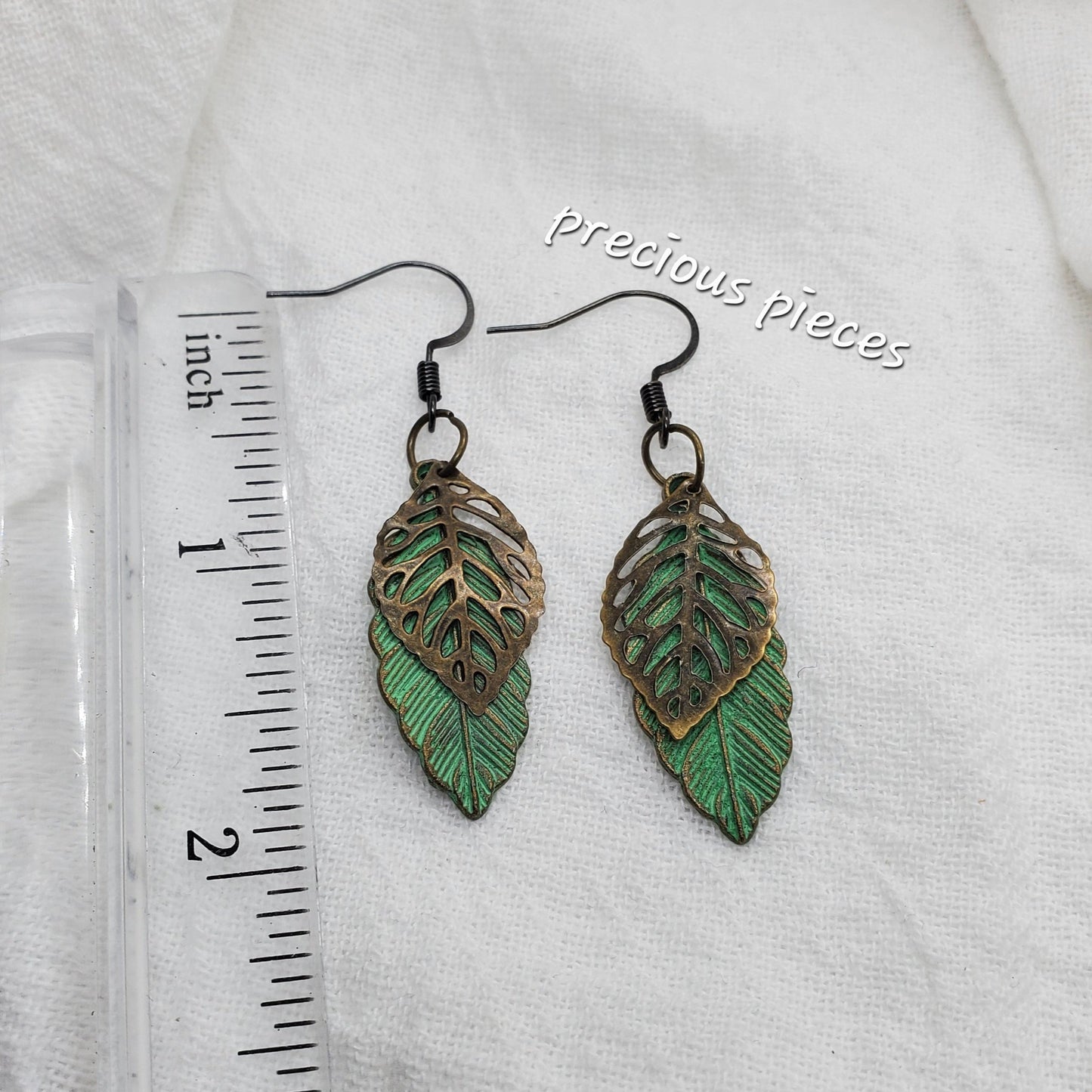 Double Leaf Dangle Earrings