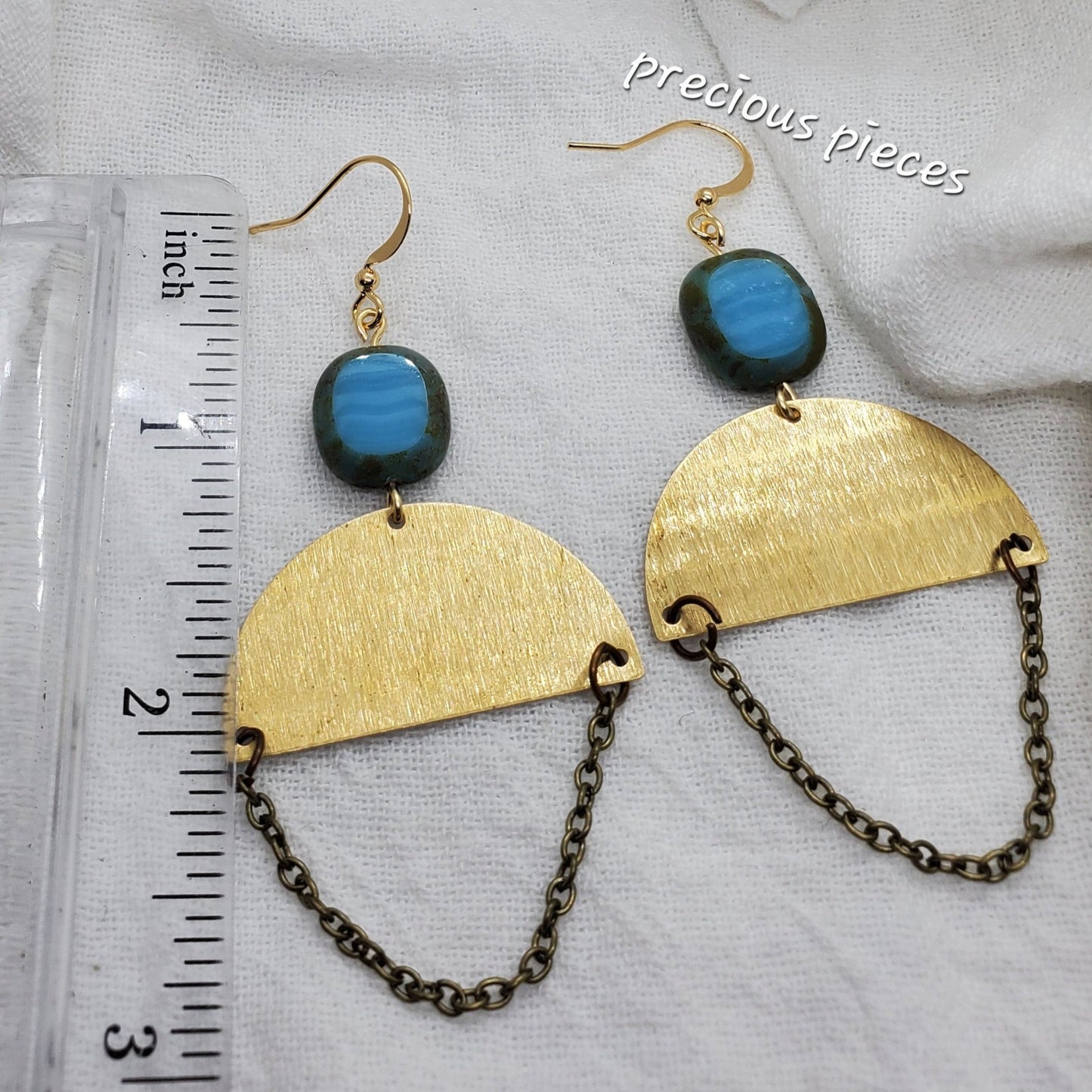 Brass and Bronze Chain Earrings