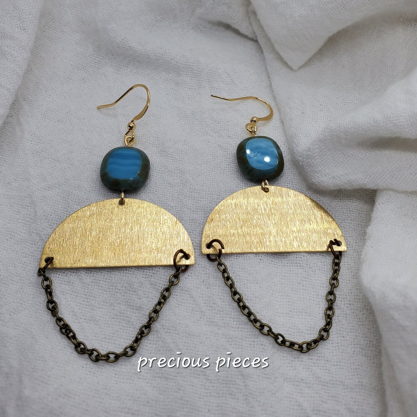 Brass and Bronze Chain Earrings