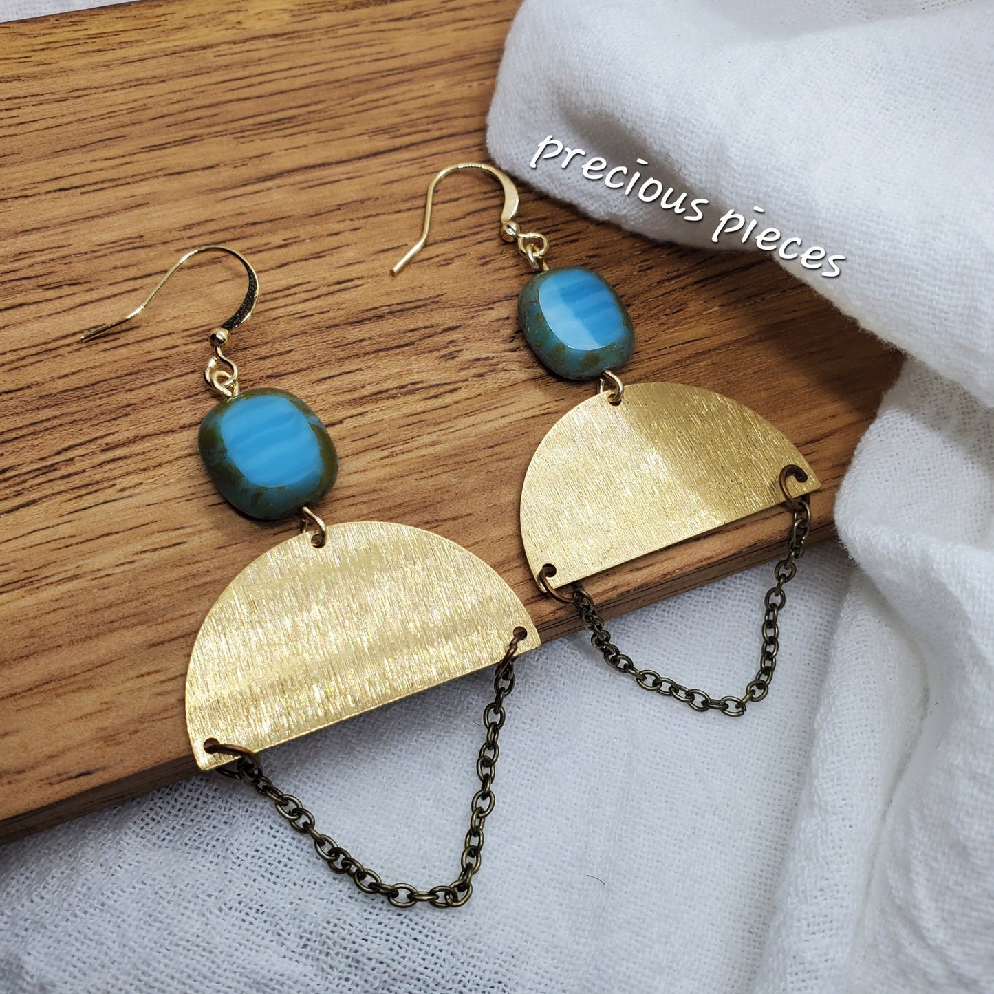 Brass and Bronze Chain Earrings