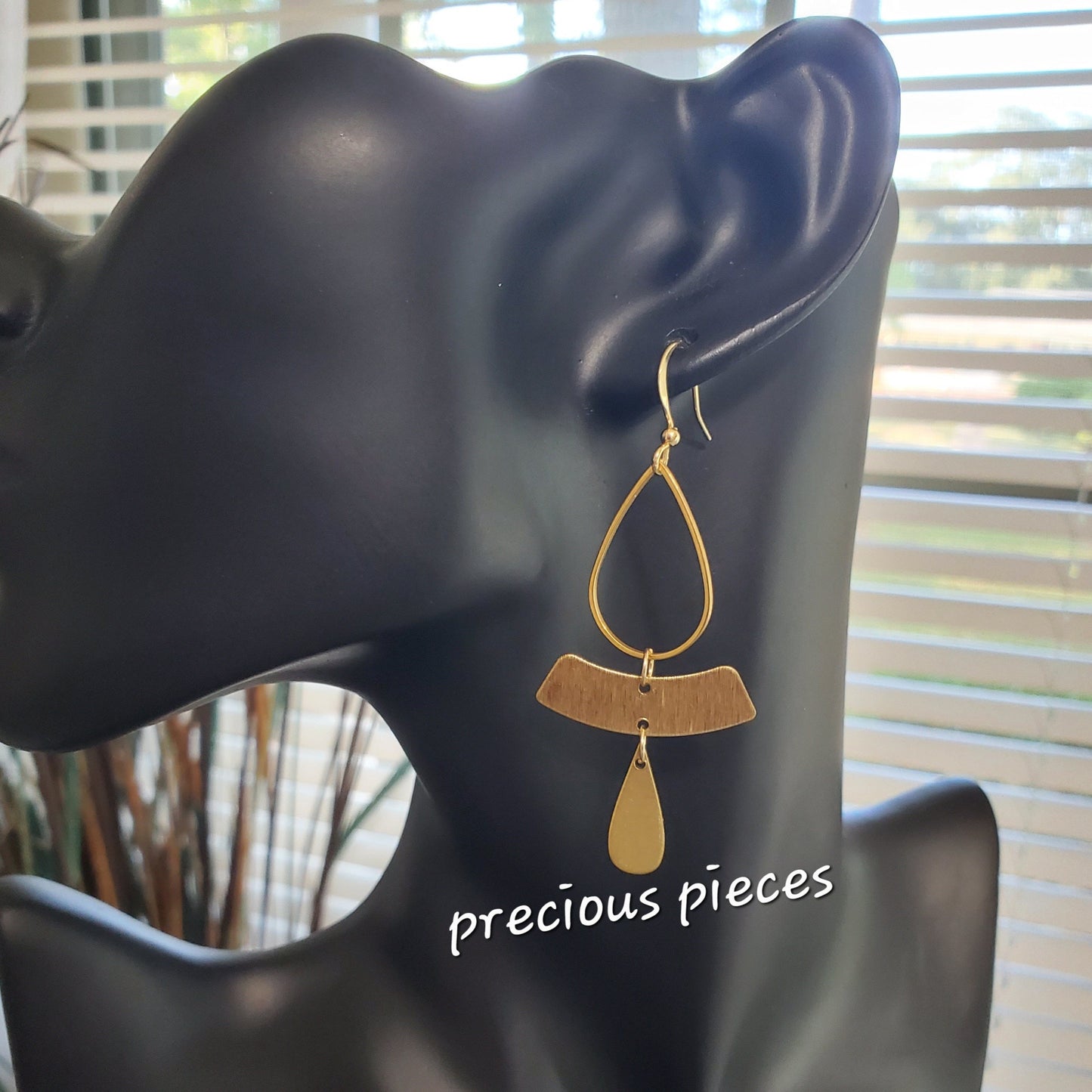 Classy Brass Teardrop Earrings