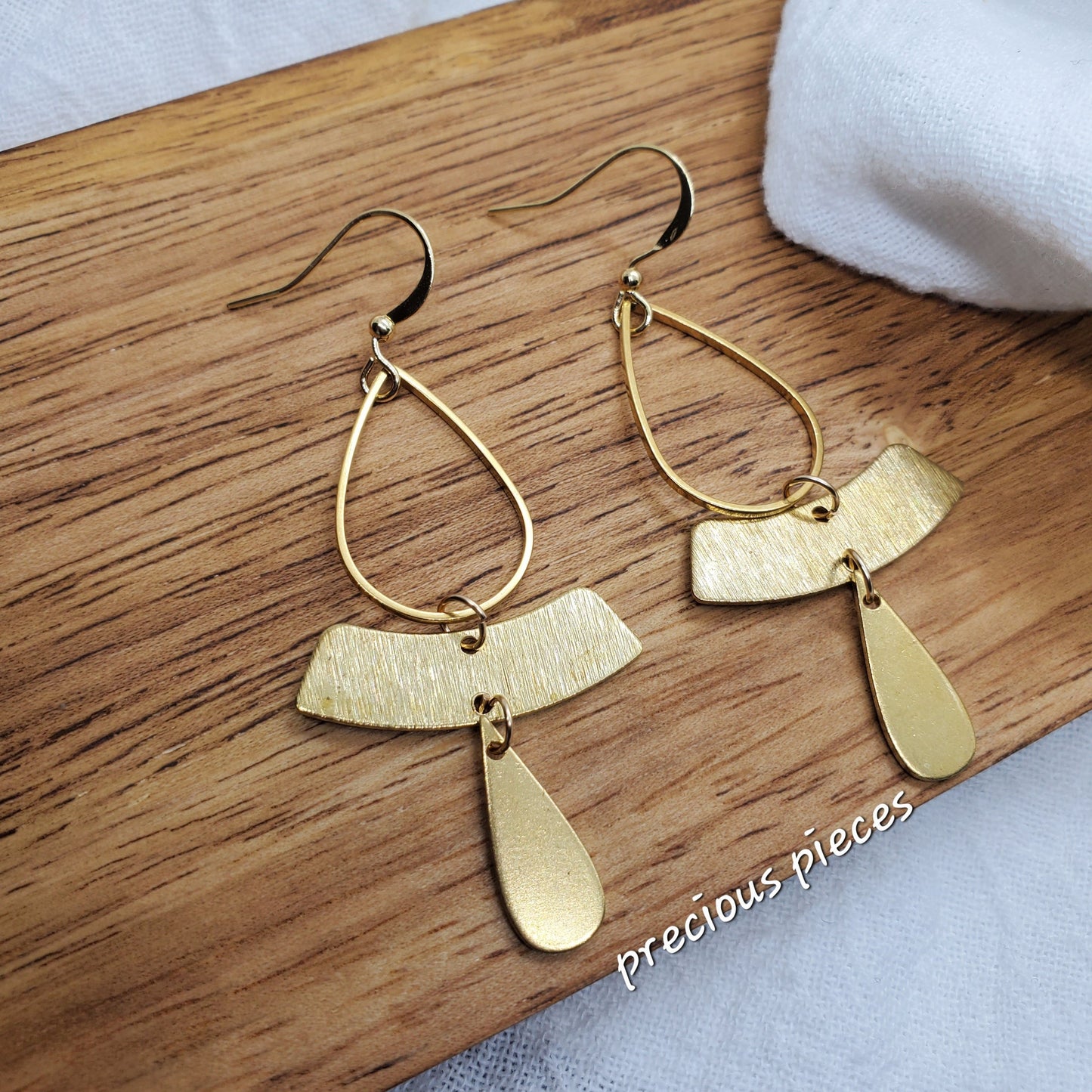 Classy Brass Teardrop Earrings