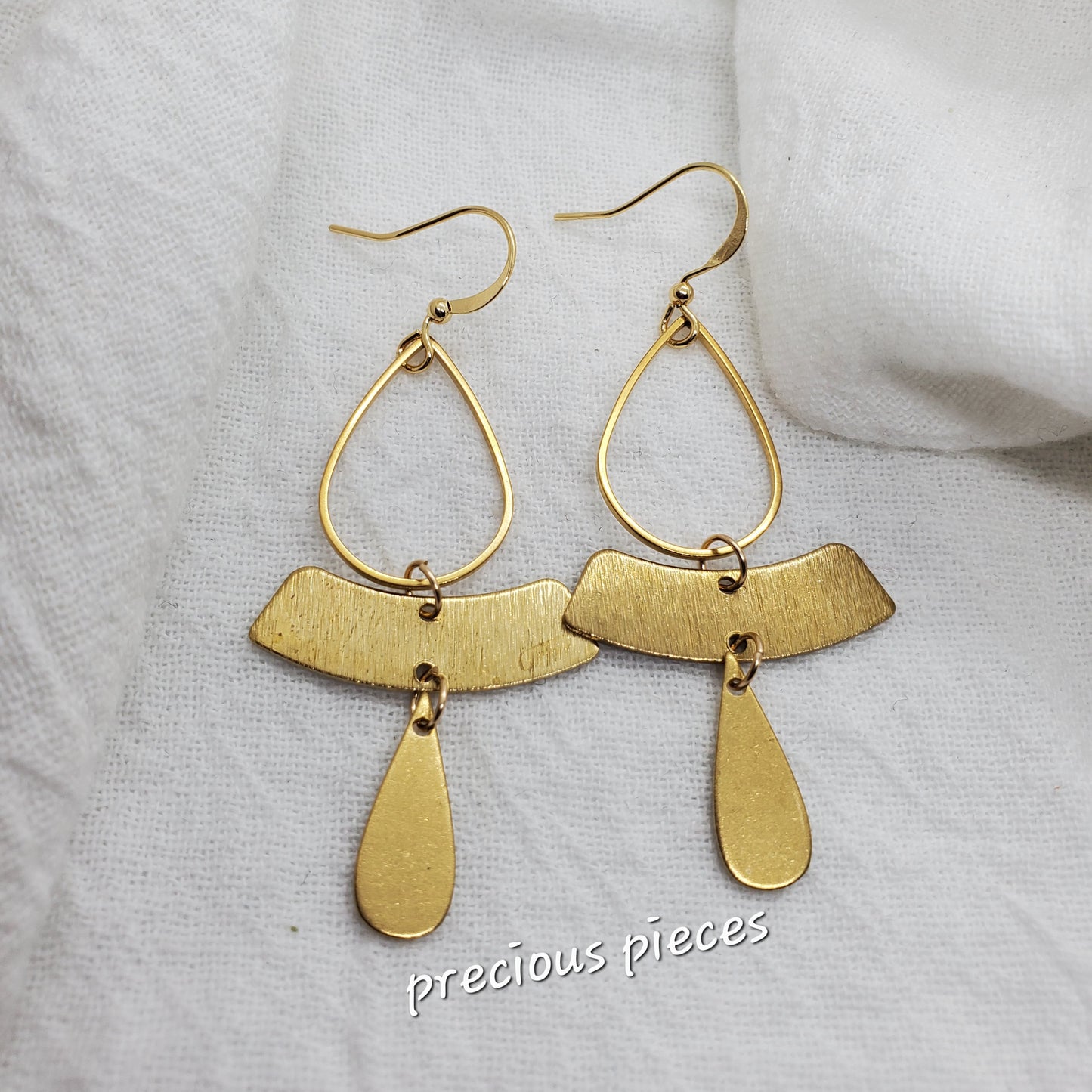 Classy Brass Teardrop Earrings