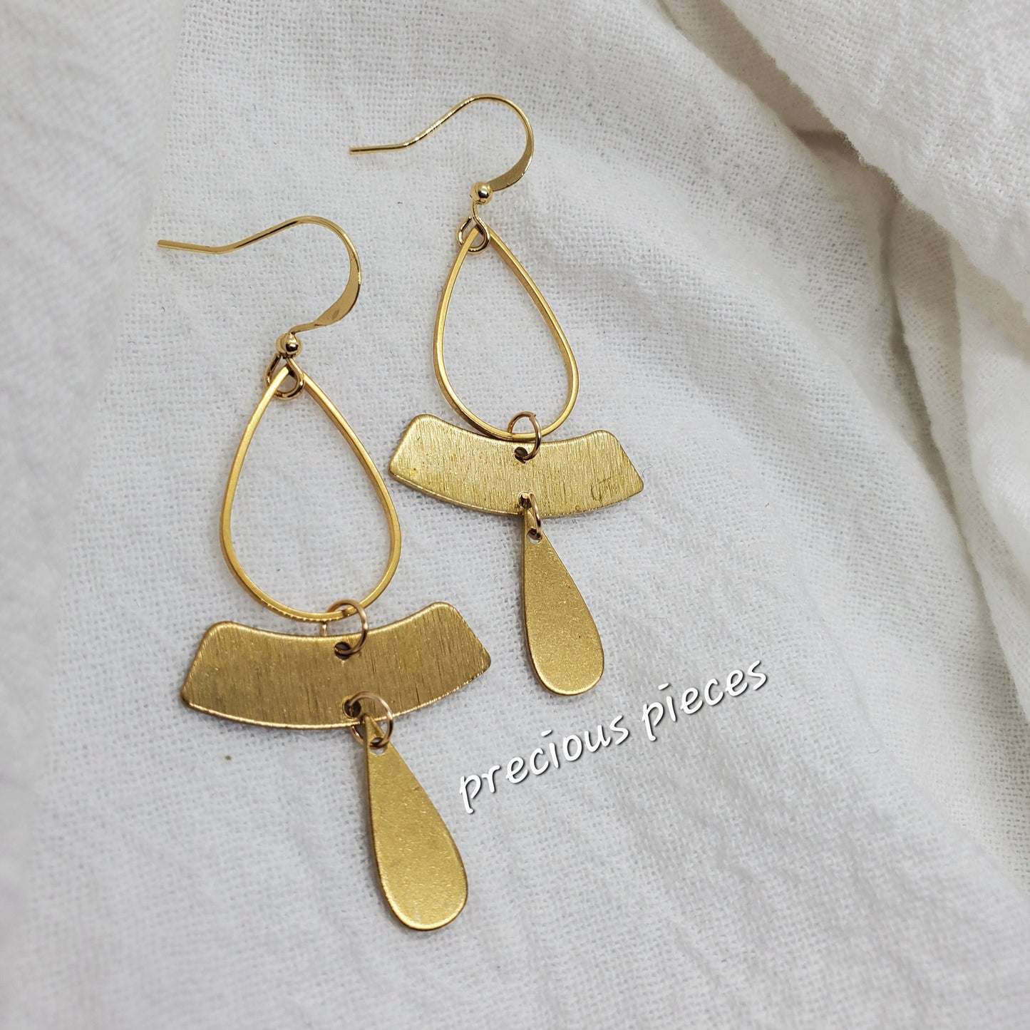 Classy Brass Teardrop Earrings