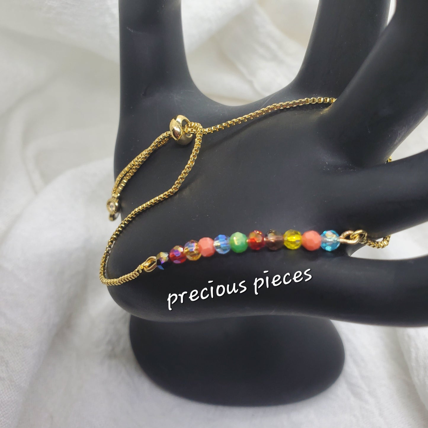 Glass Multicolor Beaded Slider bracelet