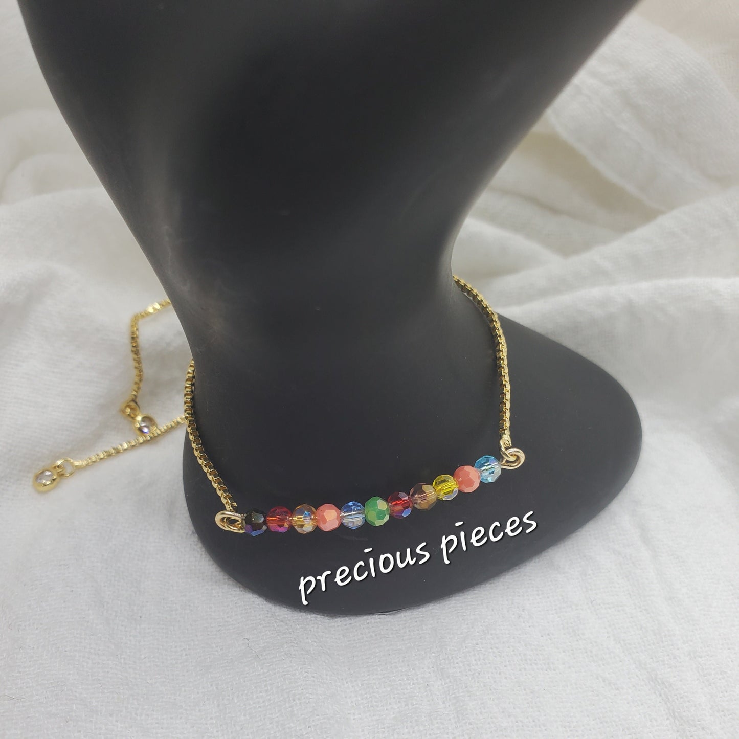 Glass Multicolor Beaded Slider bracelet