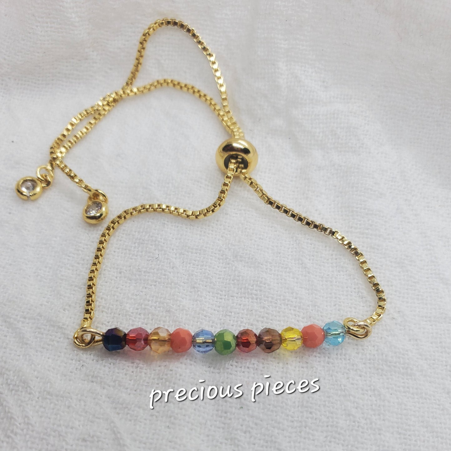 Glass Multicolor Beaded Slider bracelet