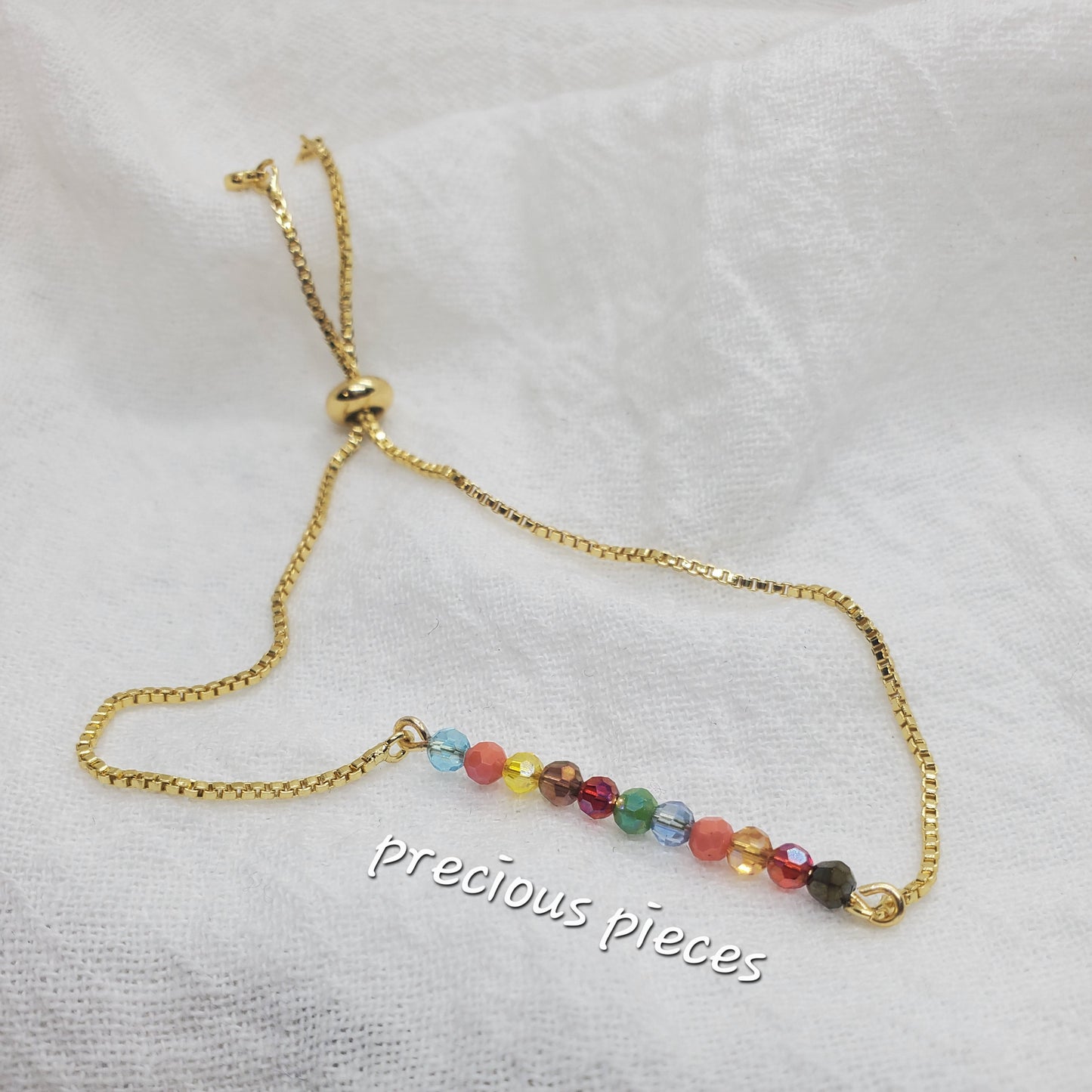 Glass Multicolor Beaded Slider bracelet