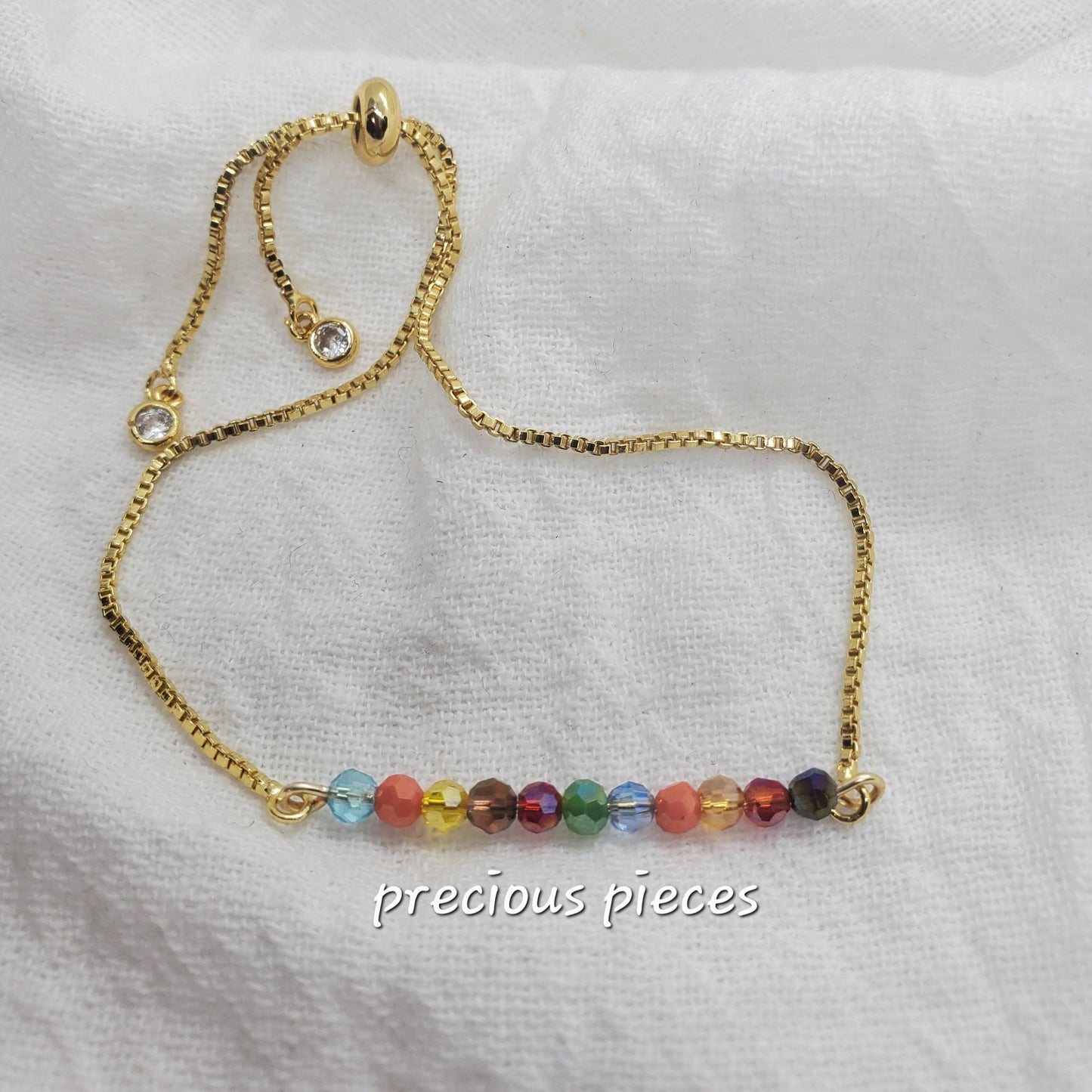 Glass Multicolor Beaded Slider bracelet