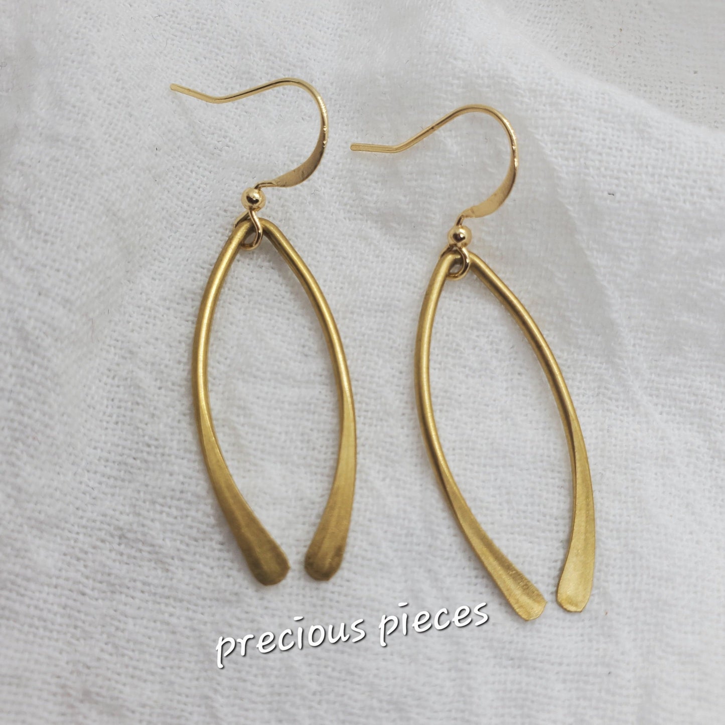 Brass Wishbone Shaped Earrings