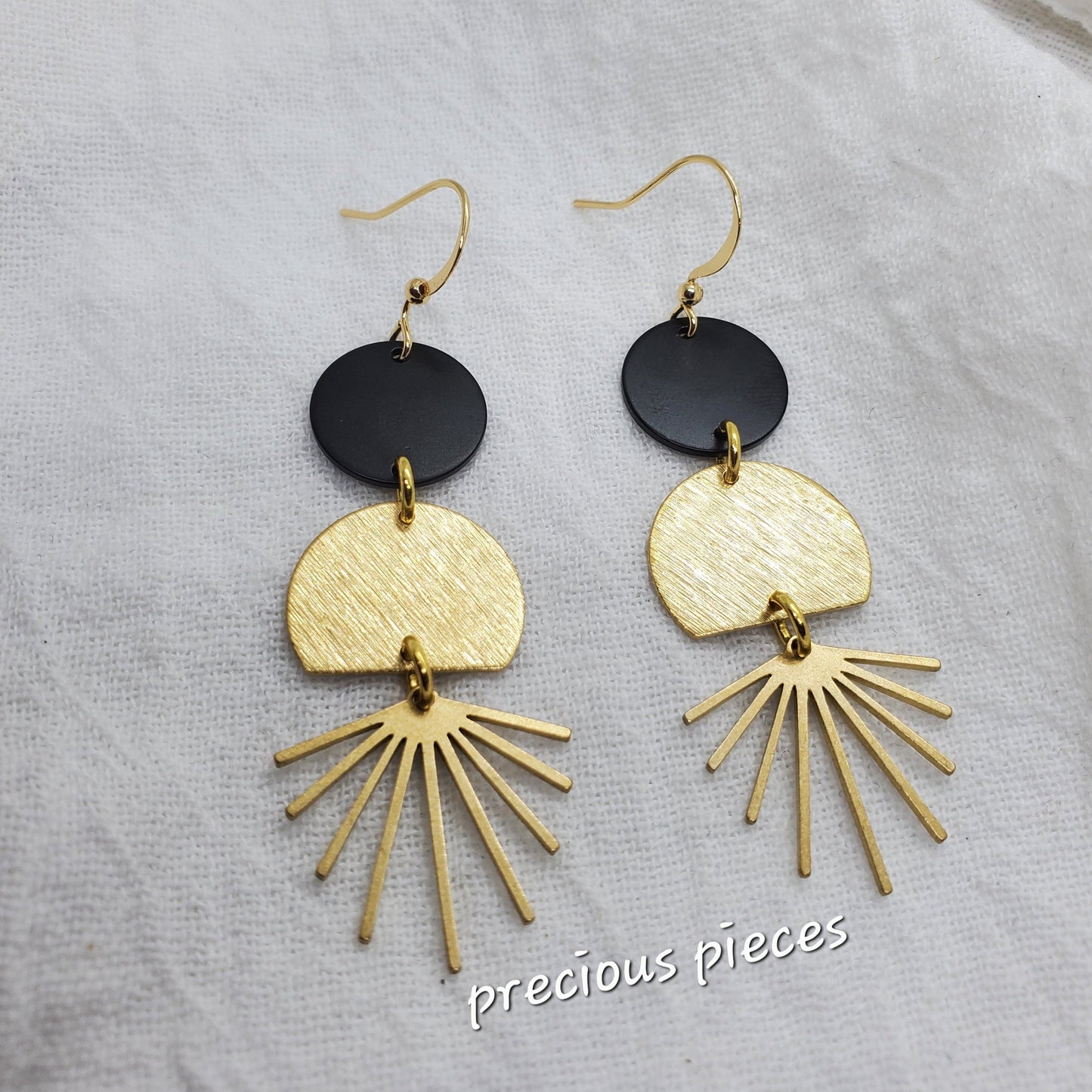 Brass Sunburst Earrings