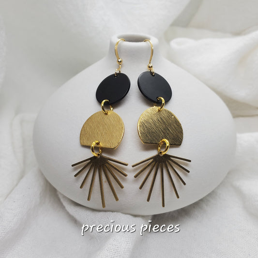 Brass Sunburst Earrings