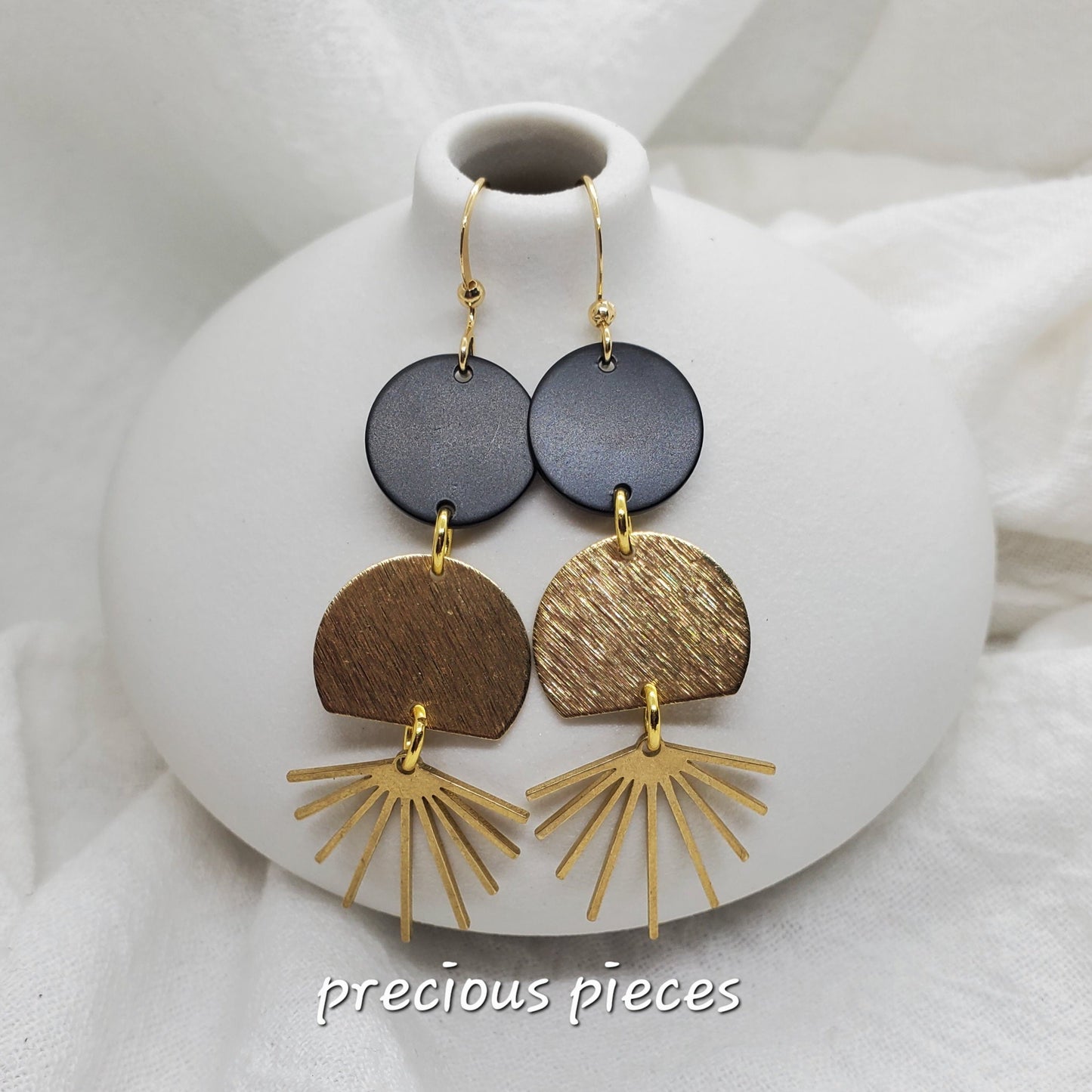 Brass Sunburst Earrings