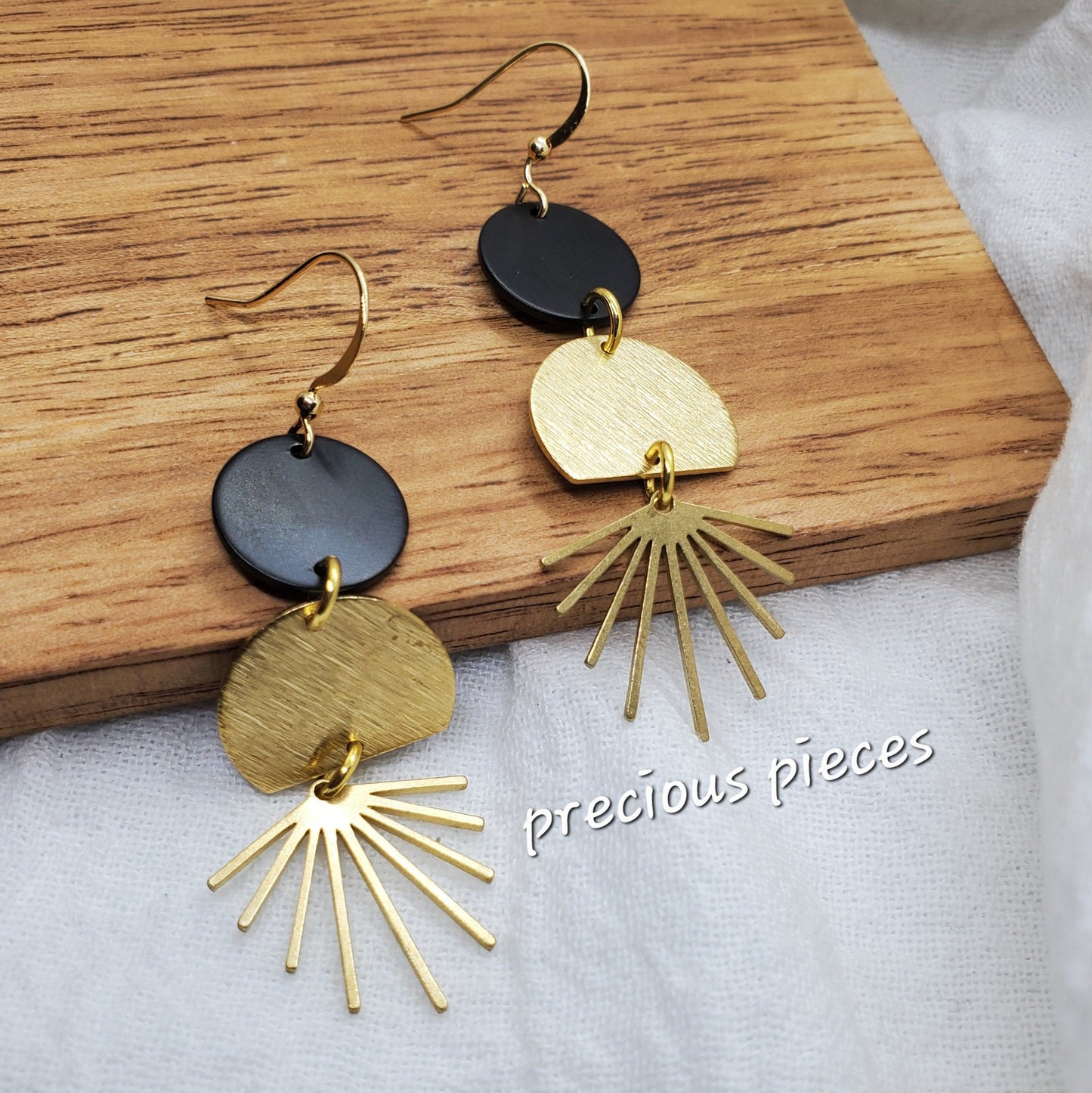 Brass Sunburst Earrings