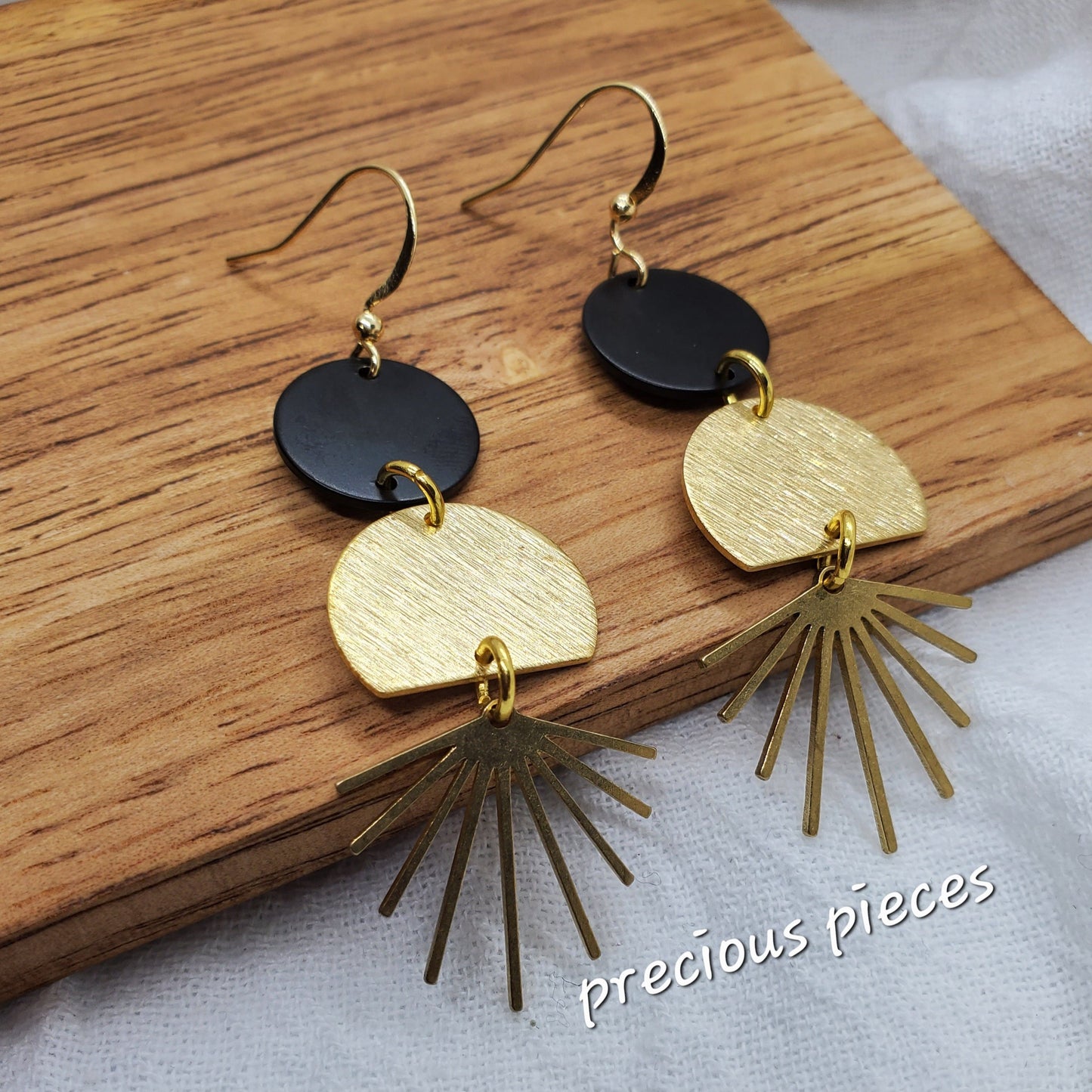 Brass Sunburst Earrings