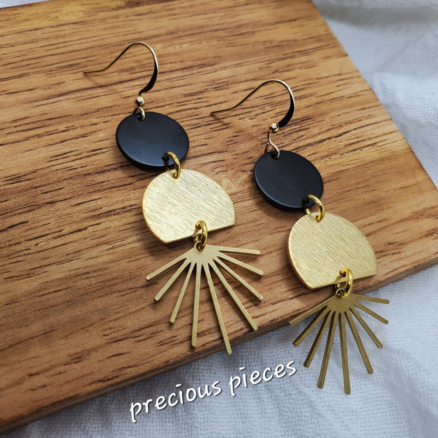 Brass Sunburst Earrings