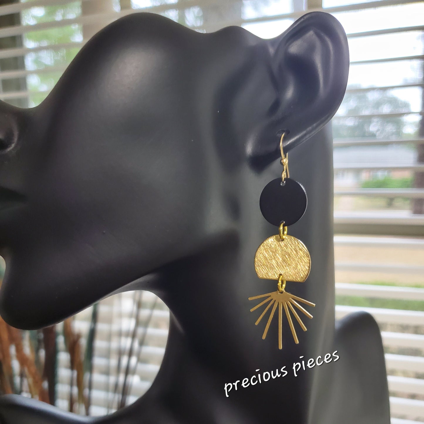 Brass Sunburst Earrings