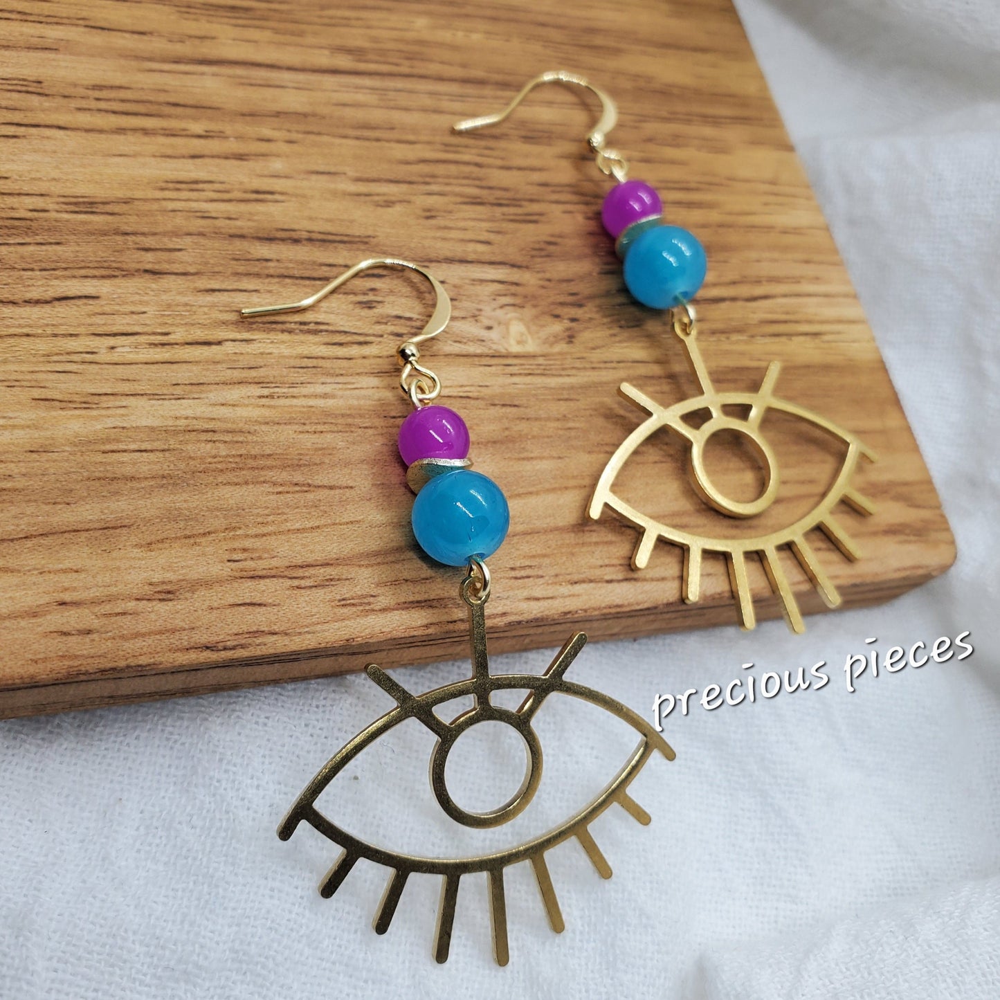 Brass Evil Eye Earrings