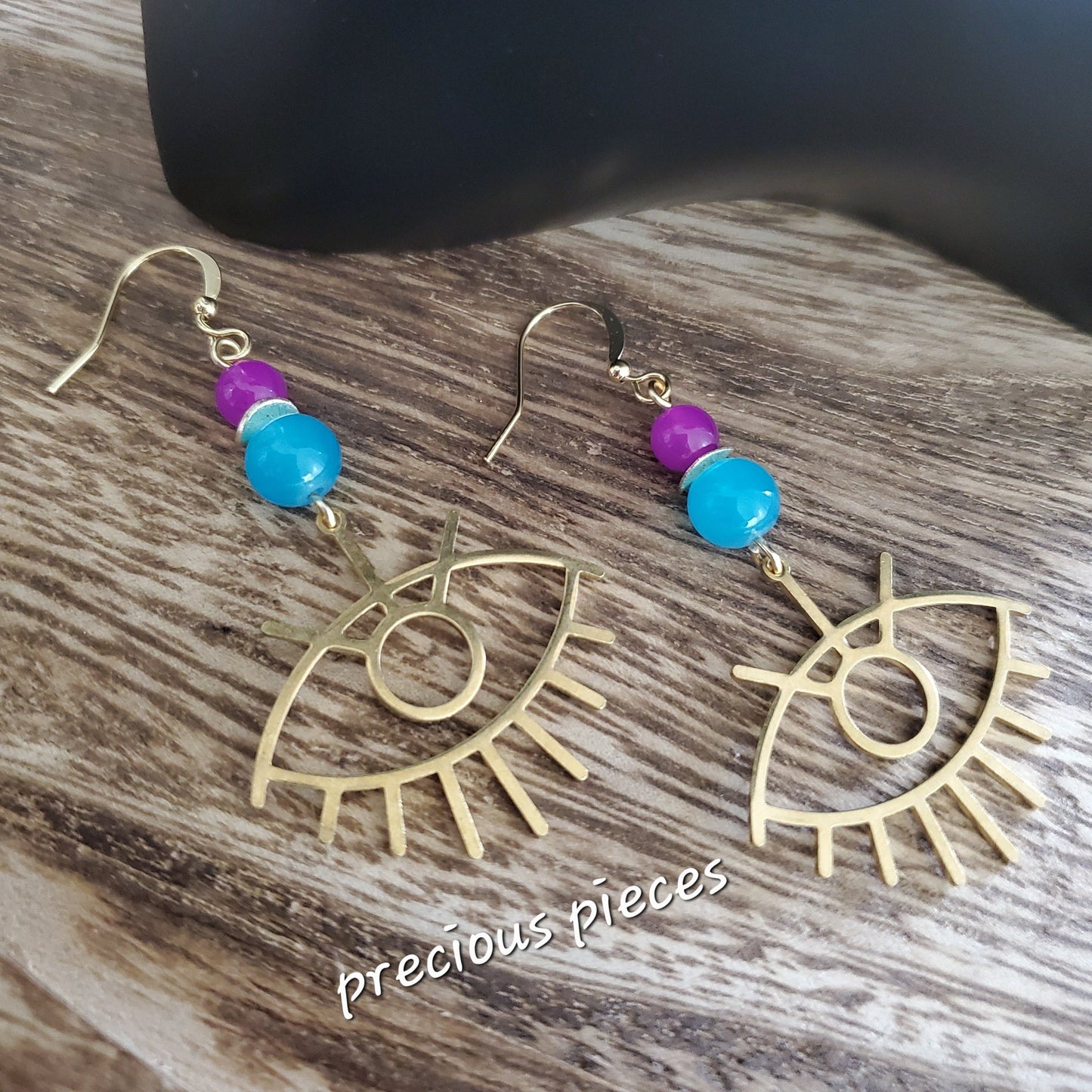 Brass Evil Eye Earrings