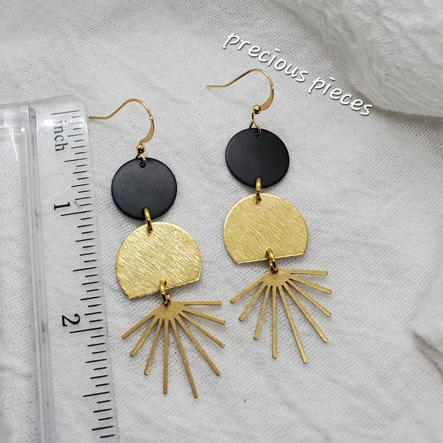 Brass Sunburst Earrings