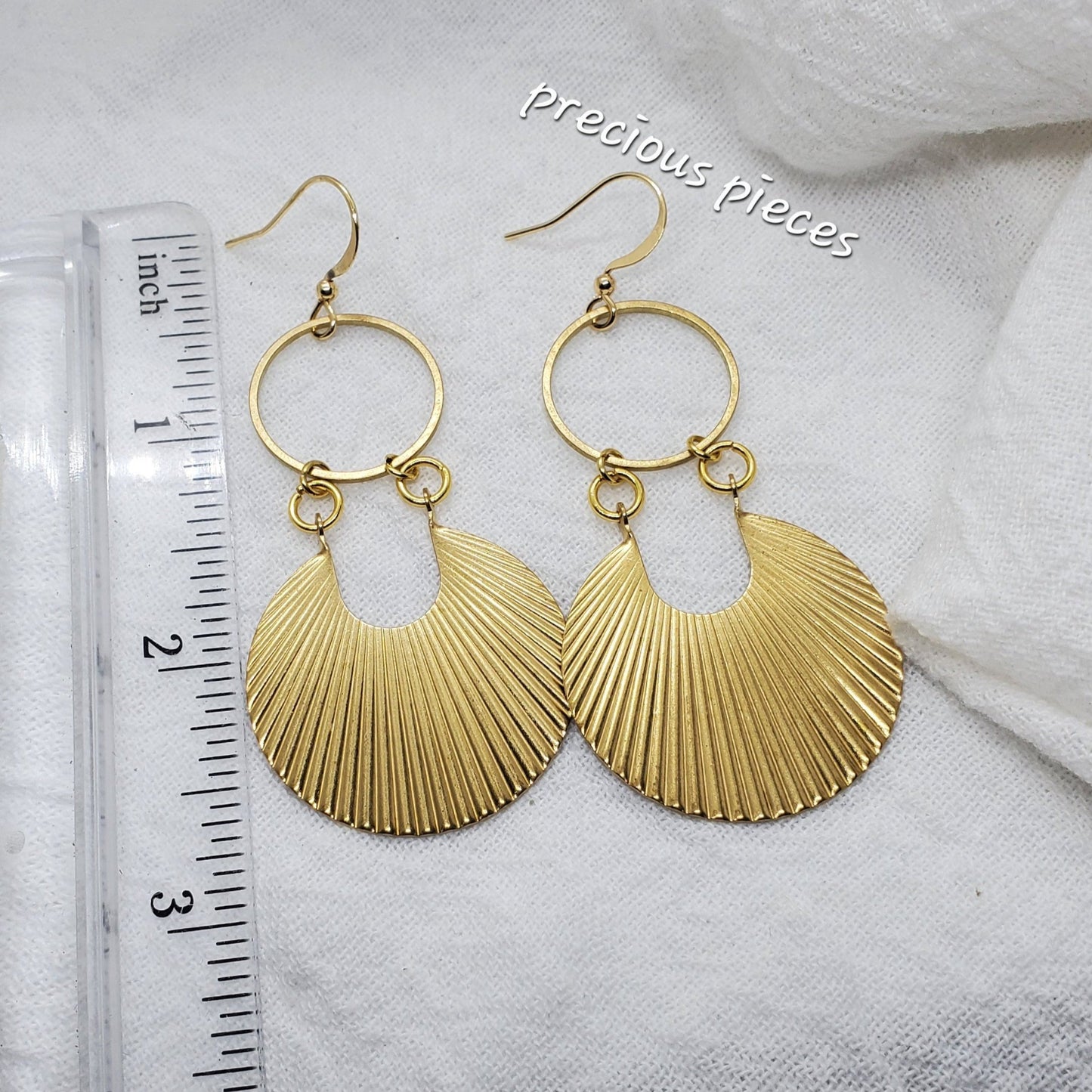 Brass Scallop Earrings