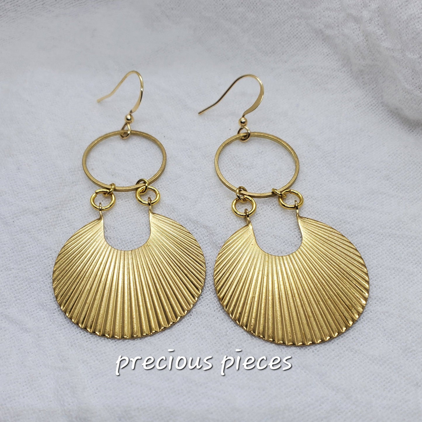 Brass Scallop Earrings