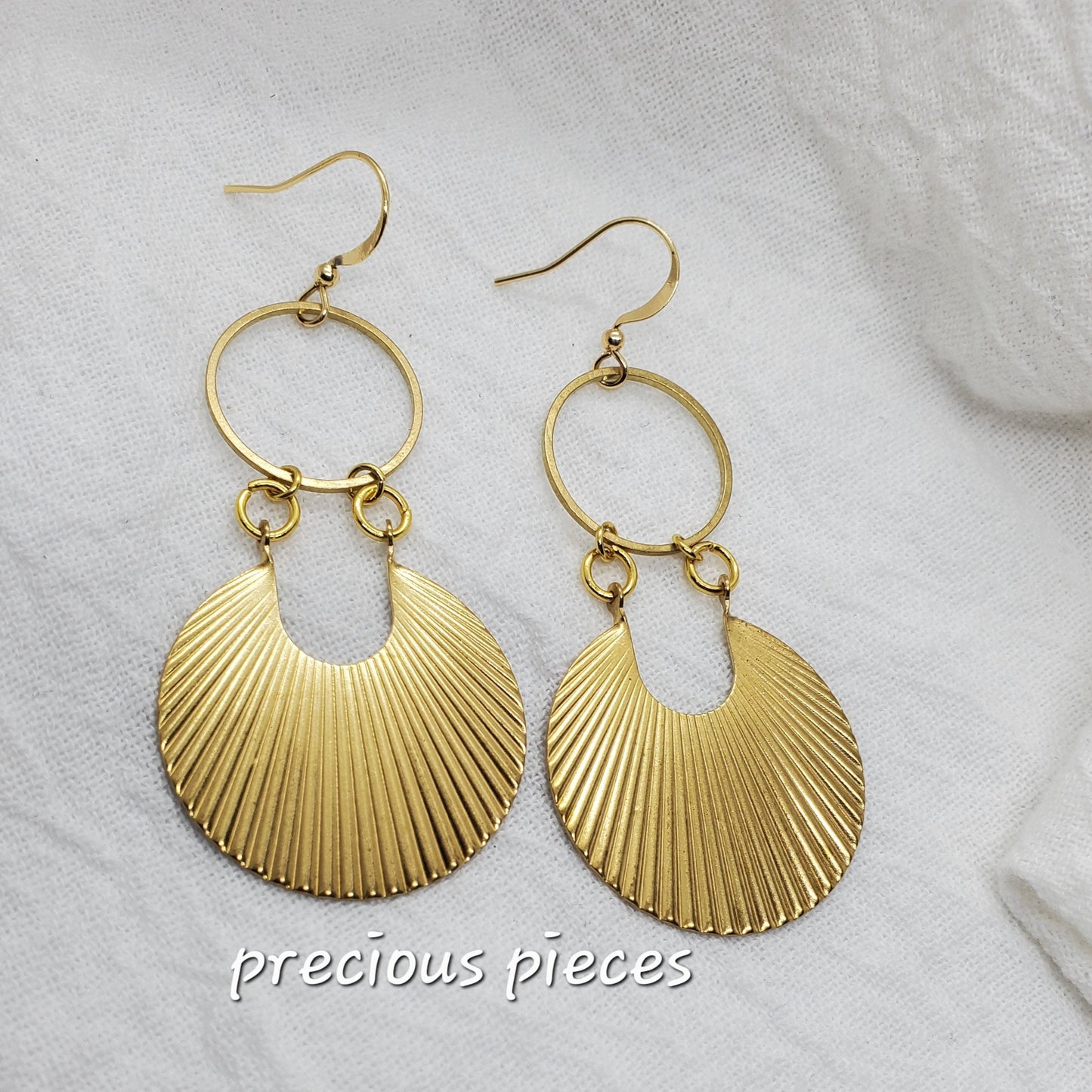 Brass Scallop Earrings