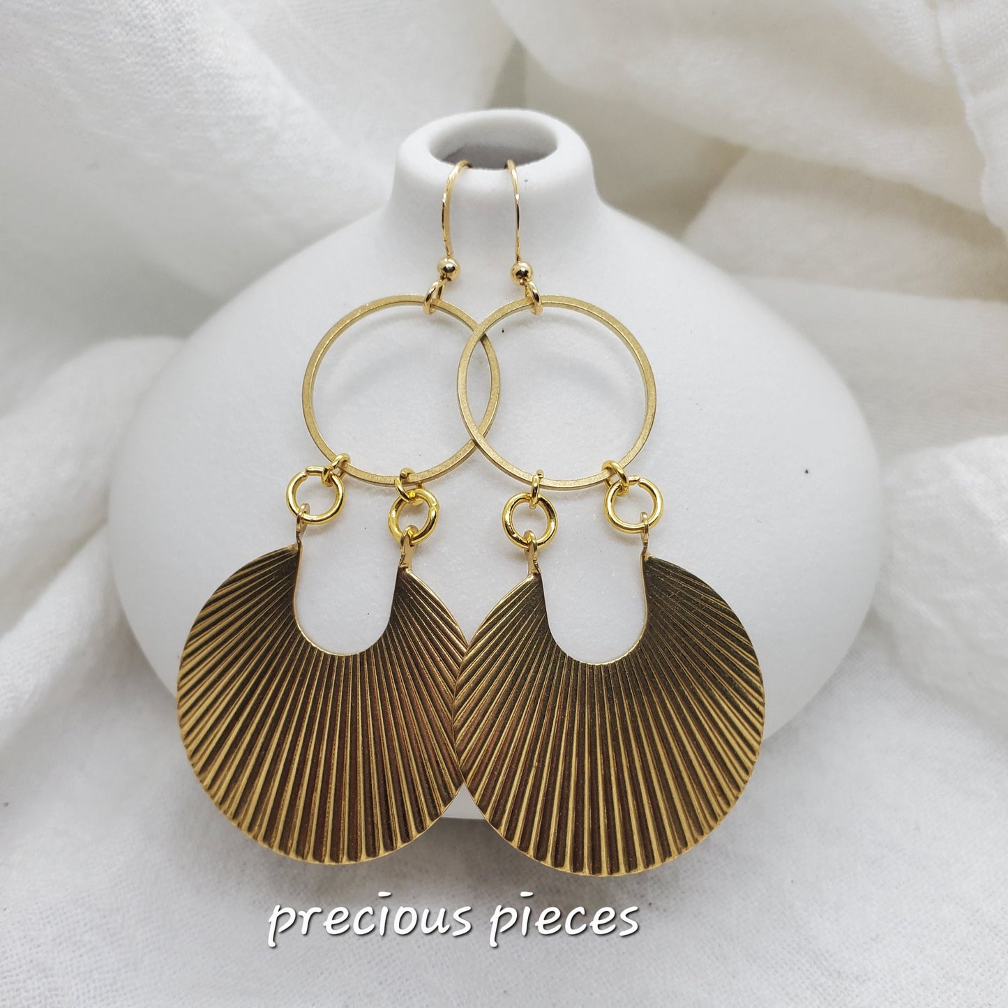 Brass Scallop Earrings