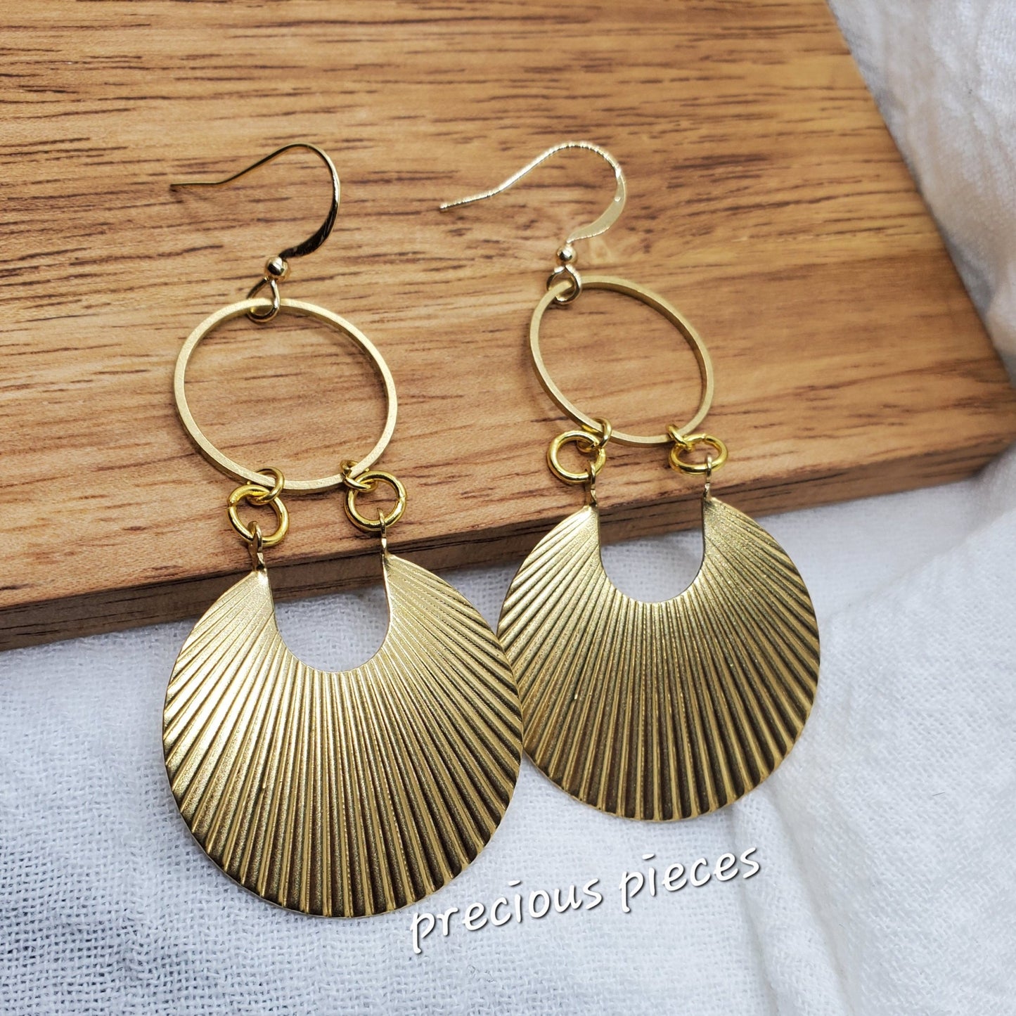 Brass Scallop Earrings