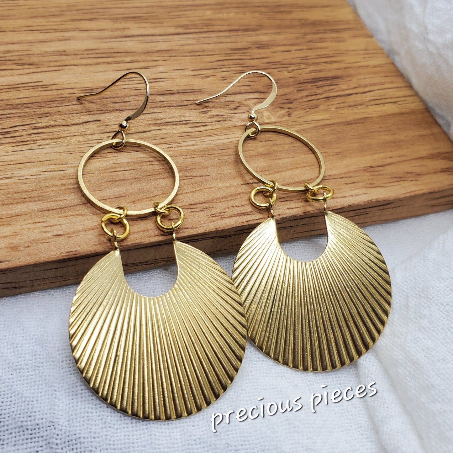 Brass Scallop Earrings