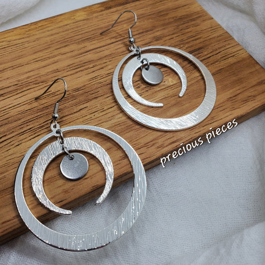 Brass Hoop and Moon Shape Earrings (click for other options)