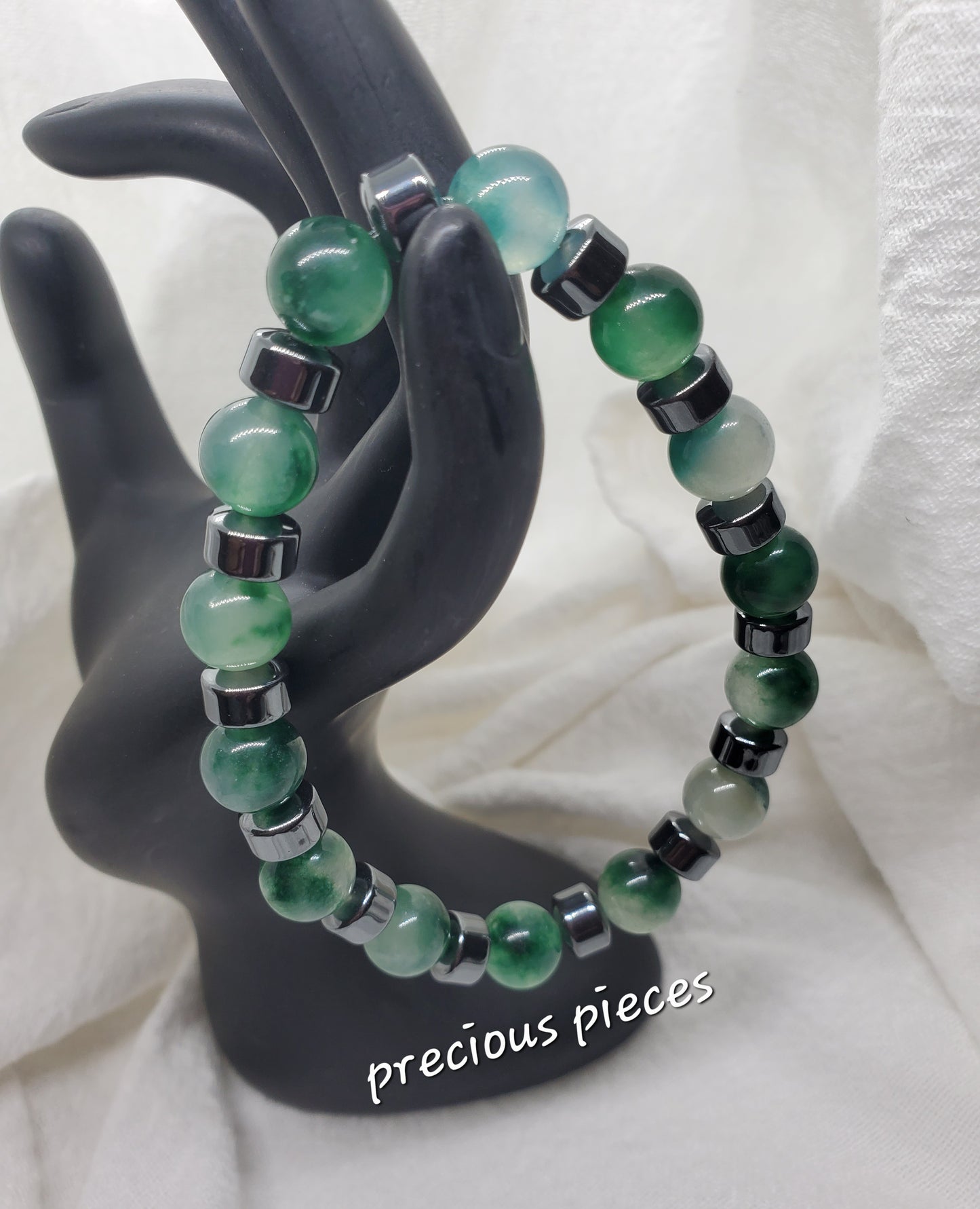 Men's Natural Jade Beaded Bracelets